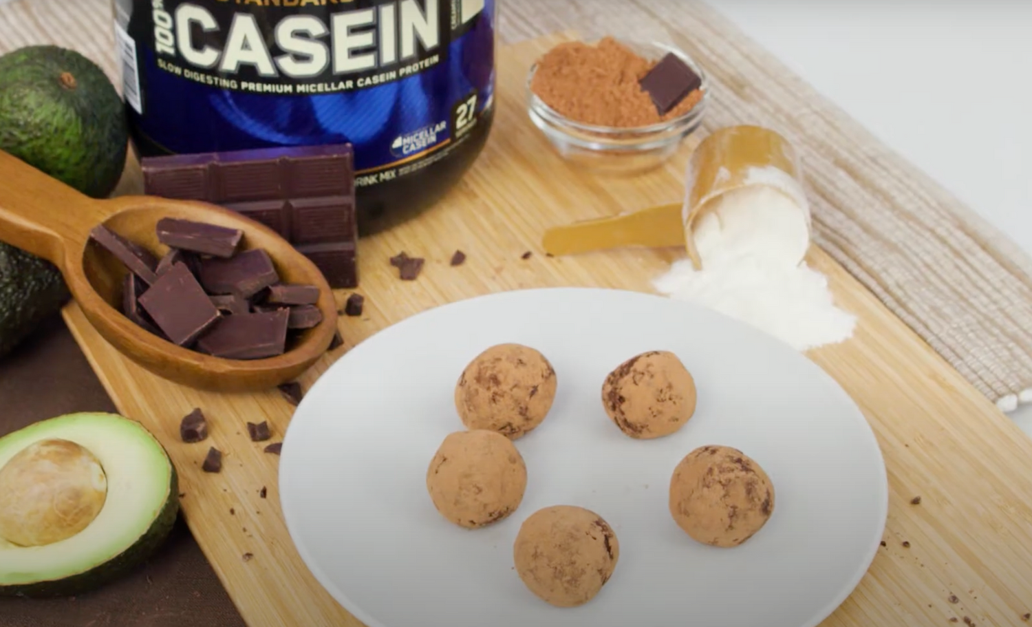 Avocado Casein Protein Truffle Balls