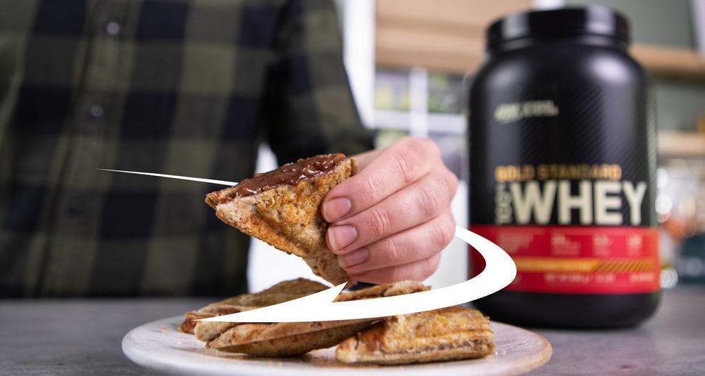 Proteinreicher Erdnussbutter-Bananen-Toast