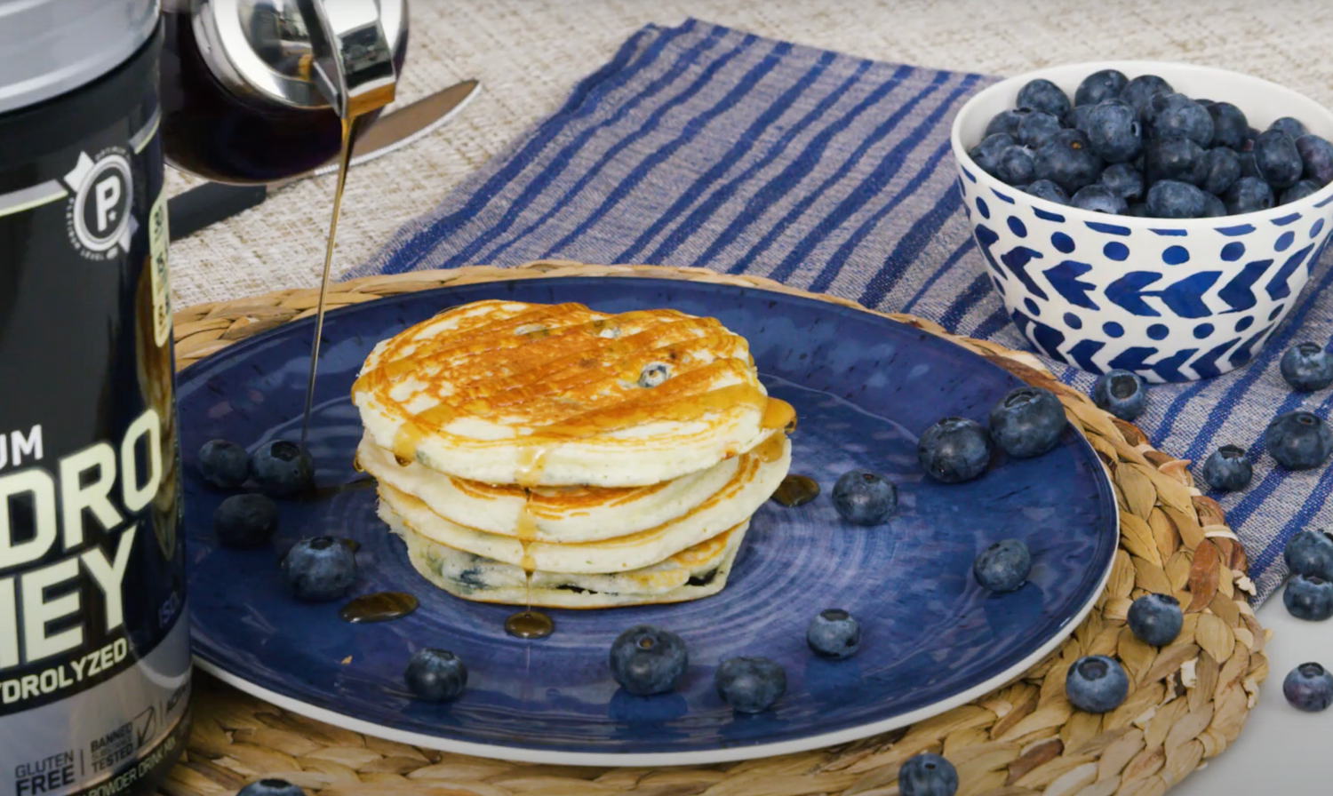 Hydrowhey Protein Blueberry Pancakes