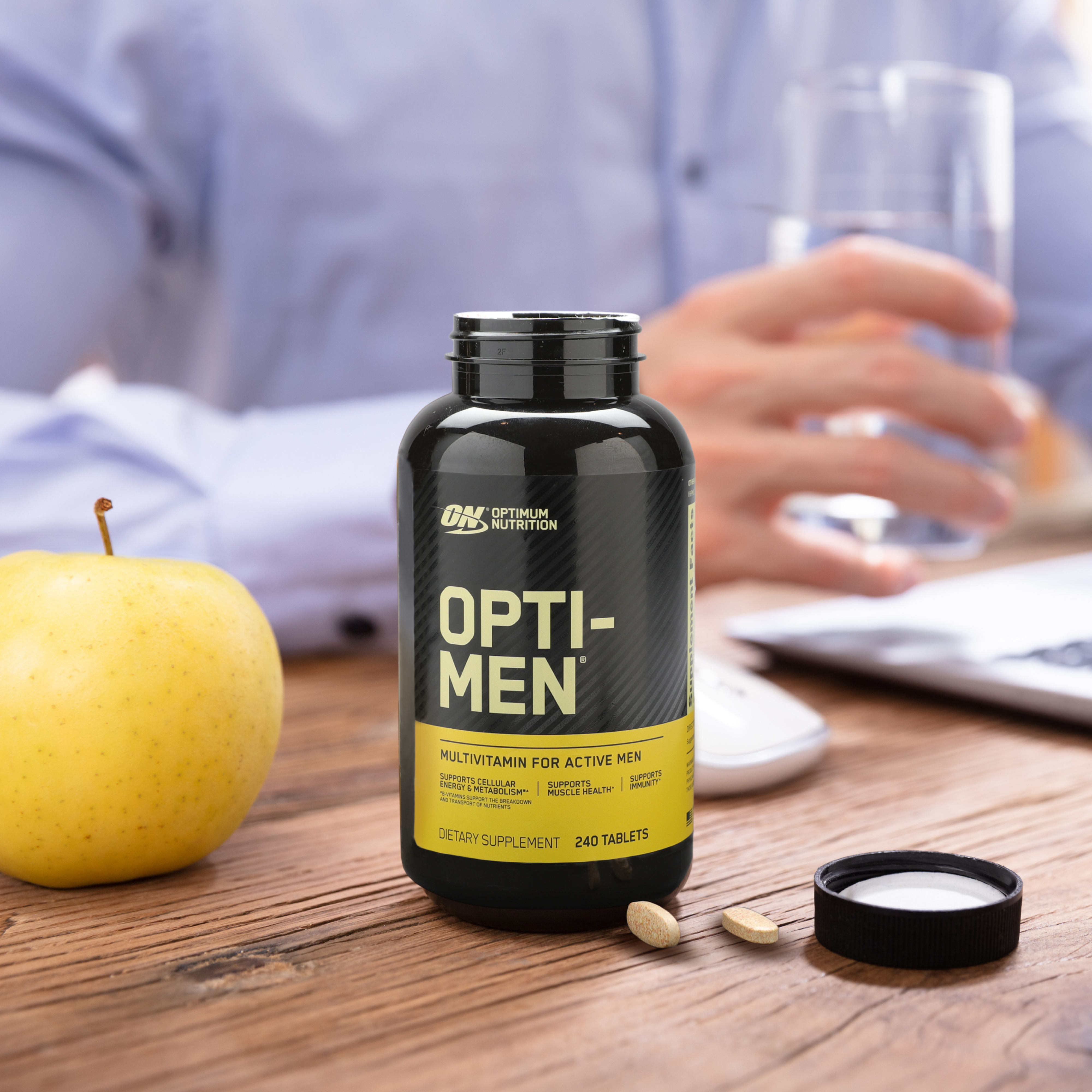 Optimum Nutrition Opti-Men multivitamin supplement, 240 tablets, designed for active men