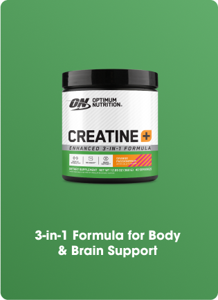 Optimum Nutrition Creatine+ Enhanced 3-in-1 Formula, 285g container, supports body and brain