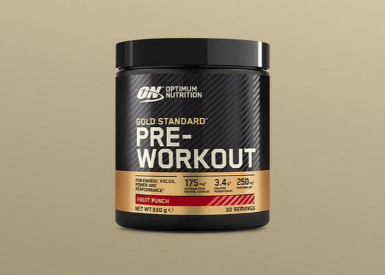 Optimum Nutrition Gold Standard Pre-Workout, fruit punch flavor, 330g container, 30 servings