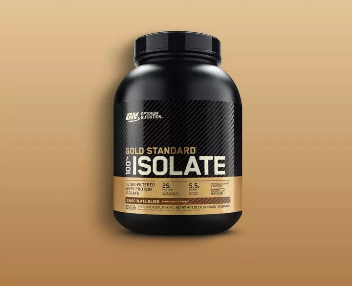 Optimum Nutrition Gold Standard 100% Isolate, ultra-filtered whey protein isolate, 2.73 kg container