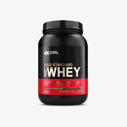 Optimum Nutrition Gold Standard 100% Whey protein powder, 5 lb container, Double Rich Chocolate flavor