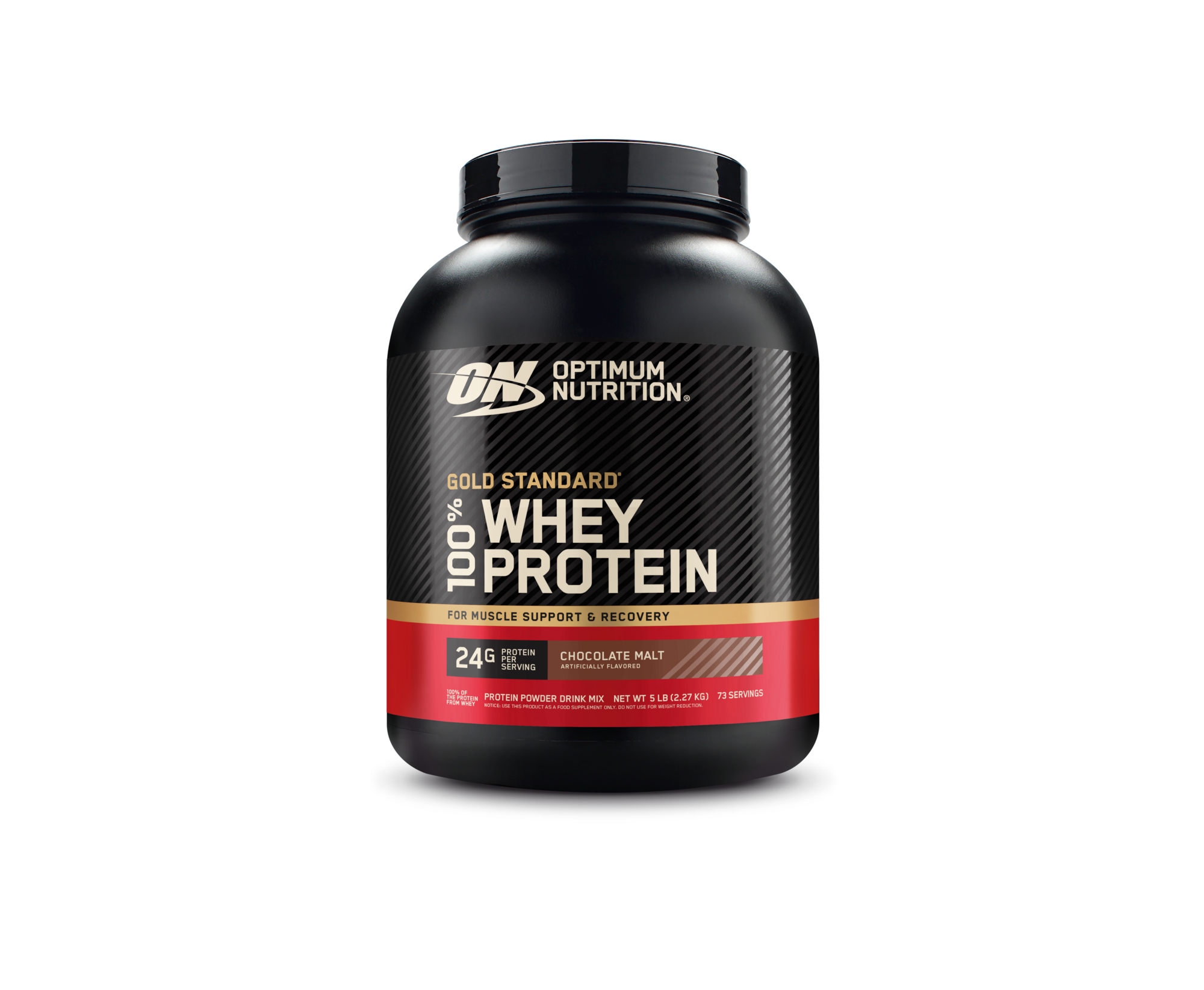 Optimum Nutrition Gold Standard 100% Whey Protein, 5 lb container, Cookies & Cream flavor, for muscle support and recovery