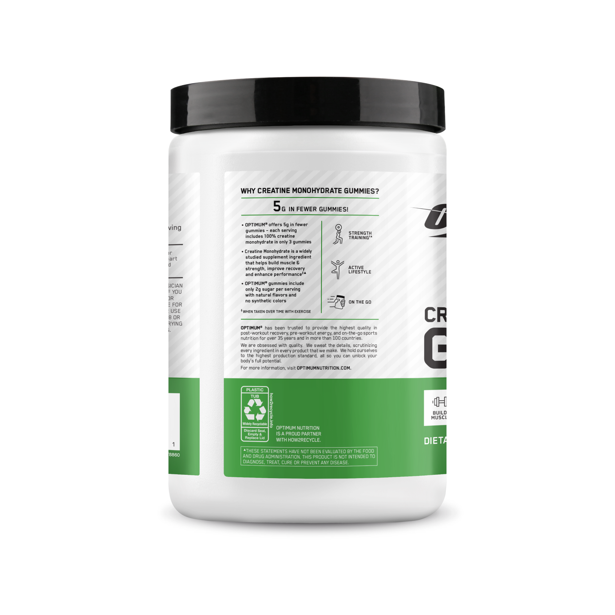 Supplement container with label on a white background