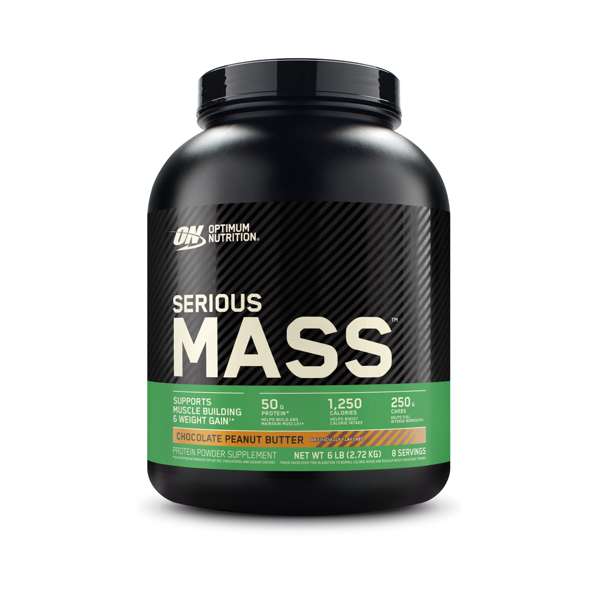 Optimum Nutrition Serious Mass supports , weight gain, muscle building, Chocolate flavor, 50g protein per serving
