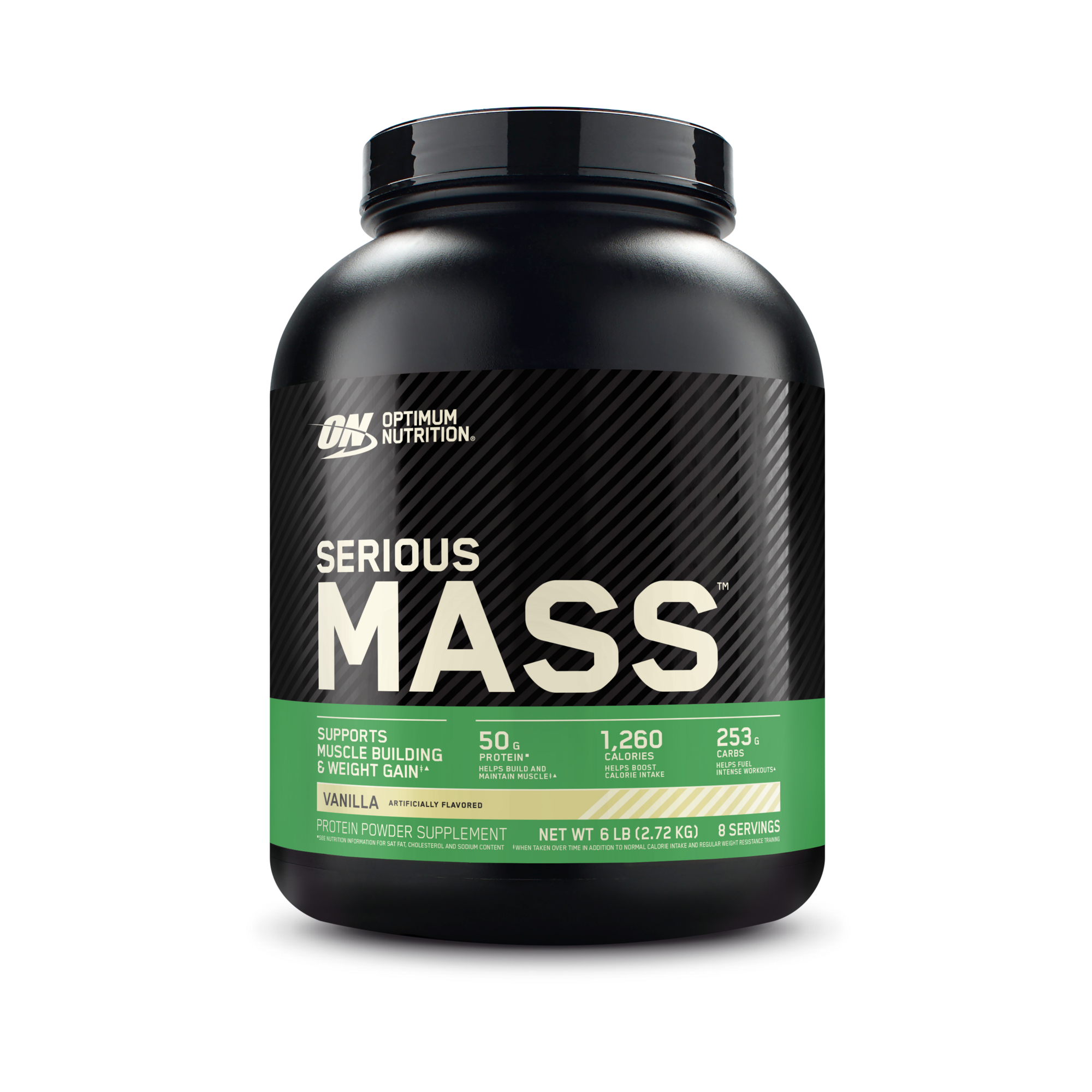 Optimum Nutrition Serious Mass supports , weight gain, muscle building, Chocolate Peanut Butter flavor, 50g protein per serving