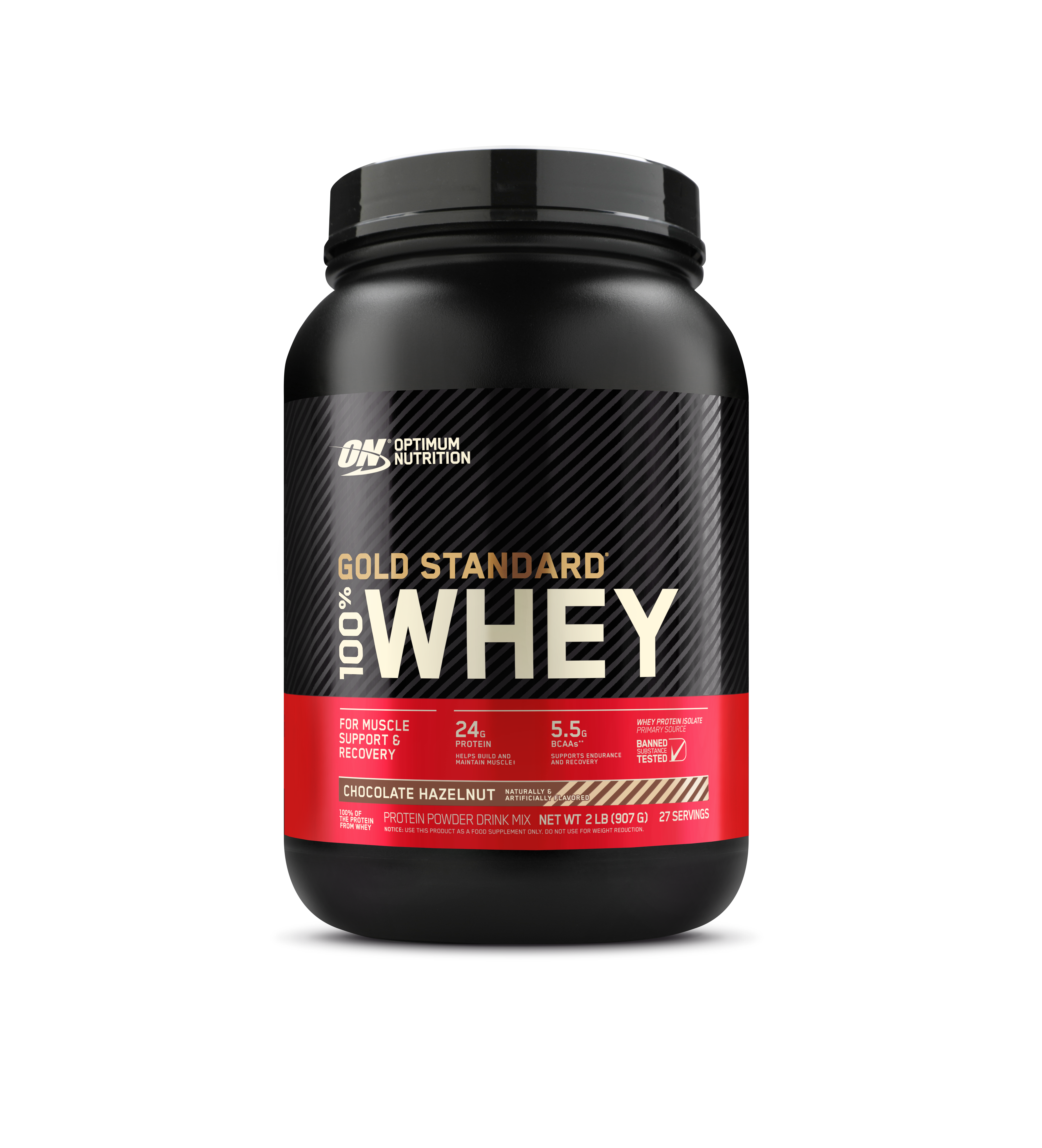 Optimum Nutrition Gold Standard 100% Whey Protein, 2 lb container, French Vanilla Creme flavor, for muscle support and recovery