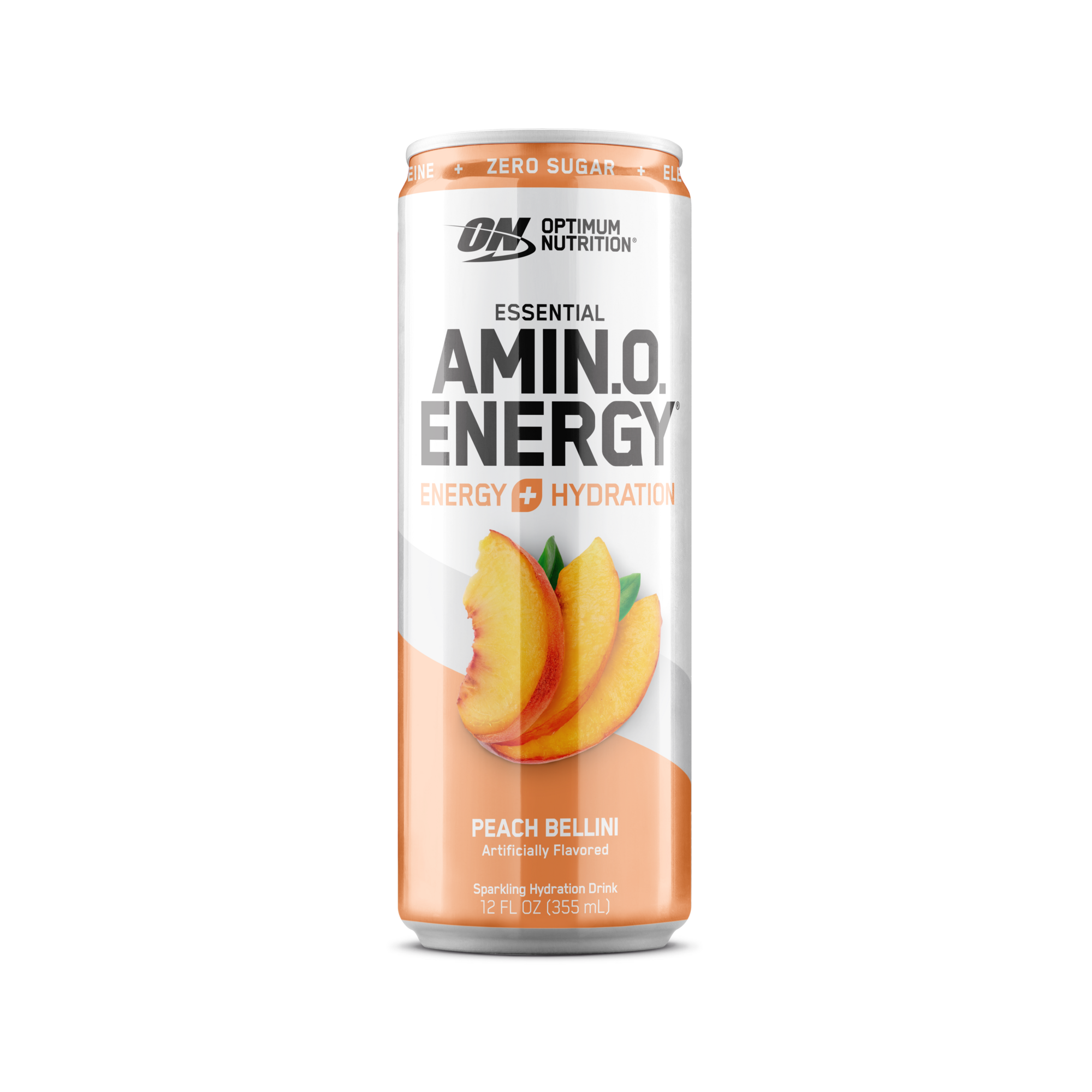 Optimum Nutrition Essential Amino Energy drink can, Peach Bellini, 12 fl oz
