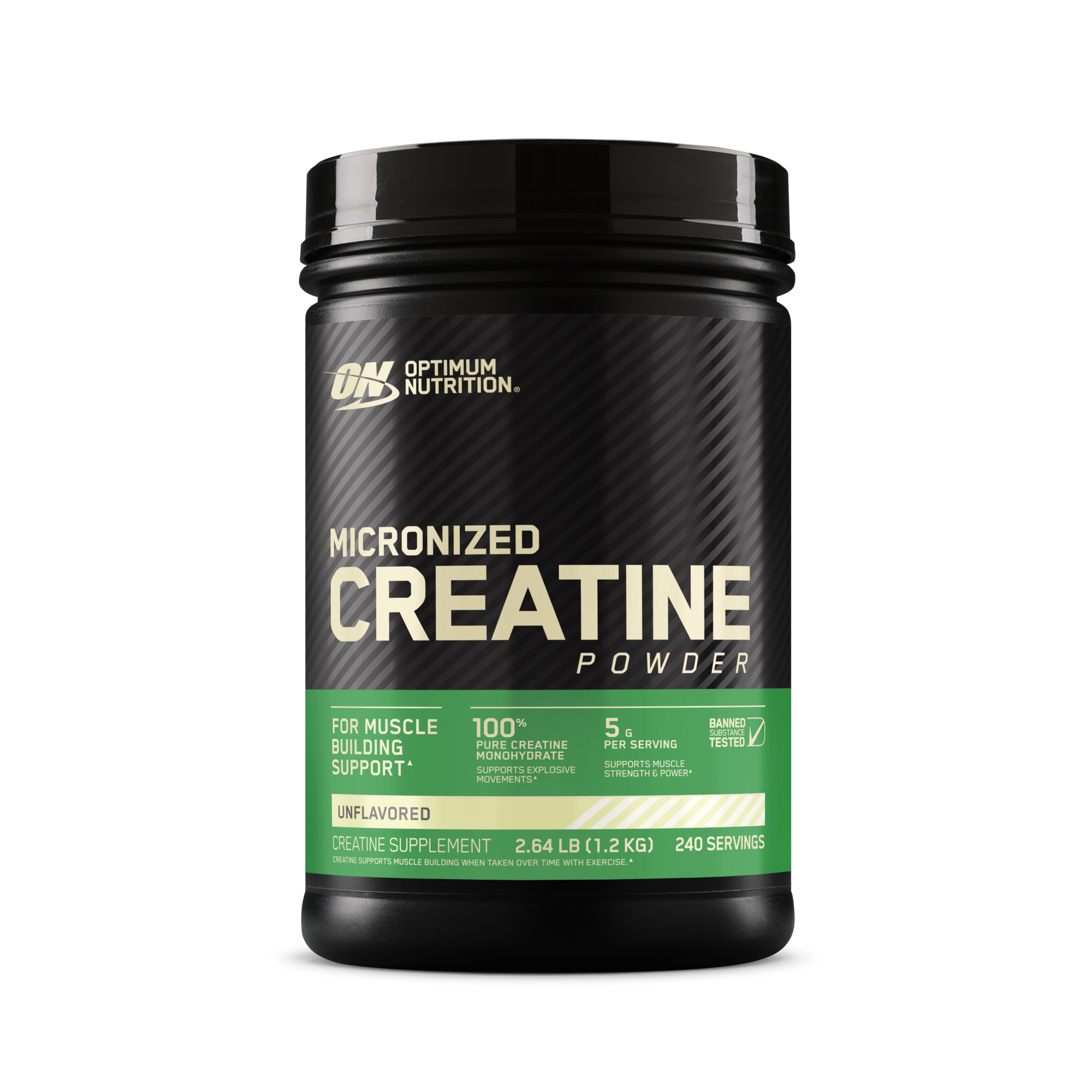 Optimum Nutrition Micronized Creatine Powder, 2.64 lb container, Unflavored , supports muscle building