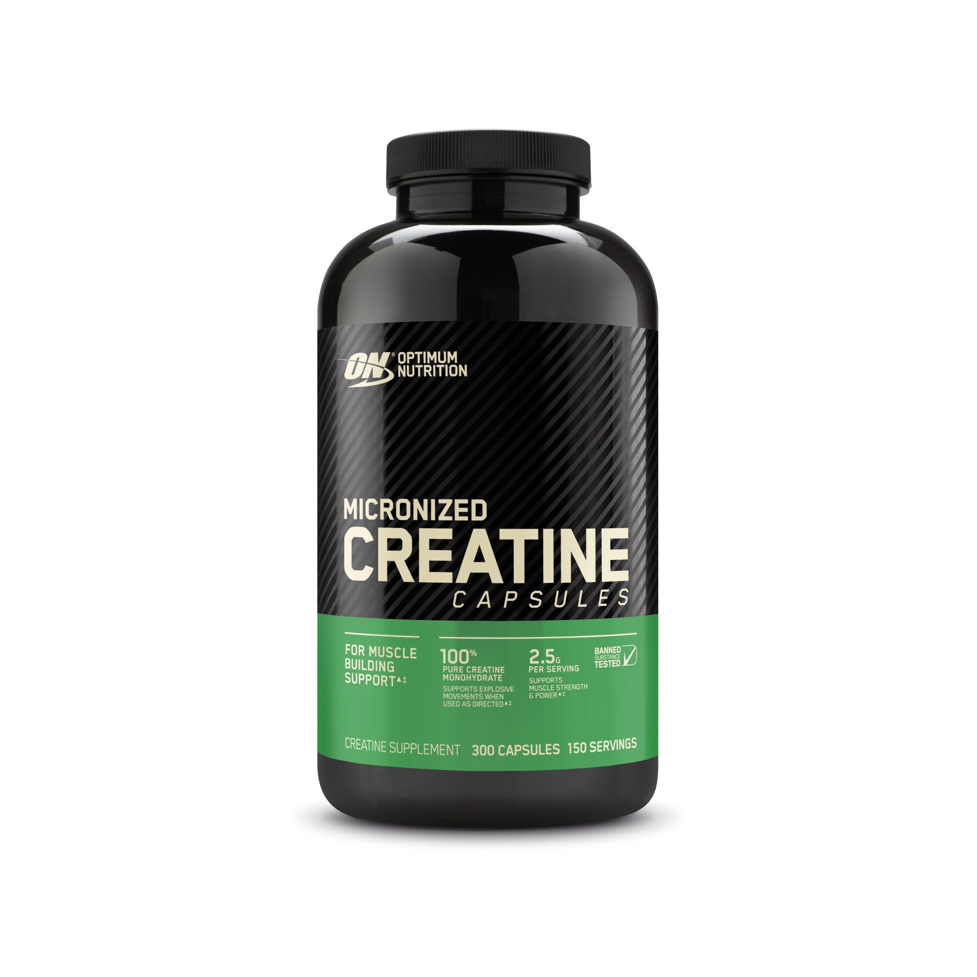 Optimum Nutrition Micronized Creatine Capsules, 200 count, supports muscle strength and recovery
