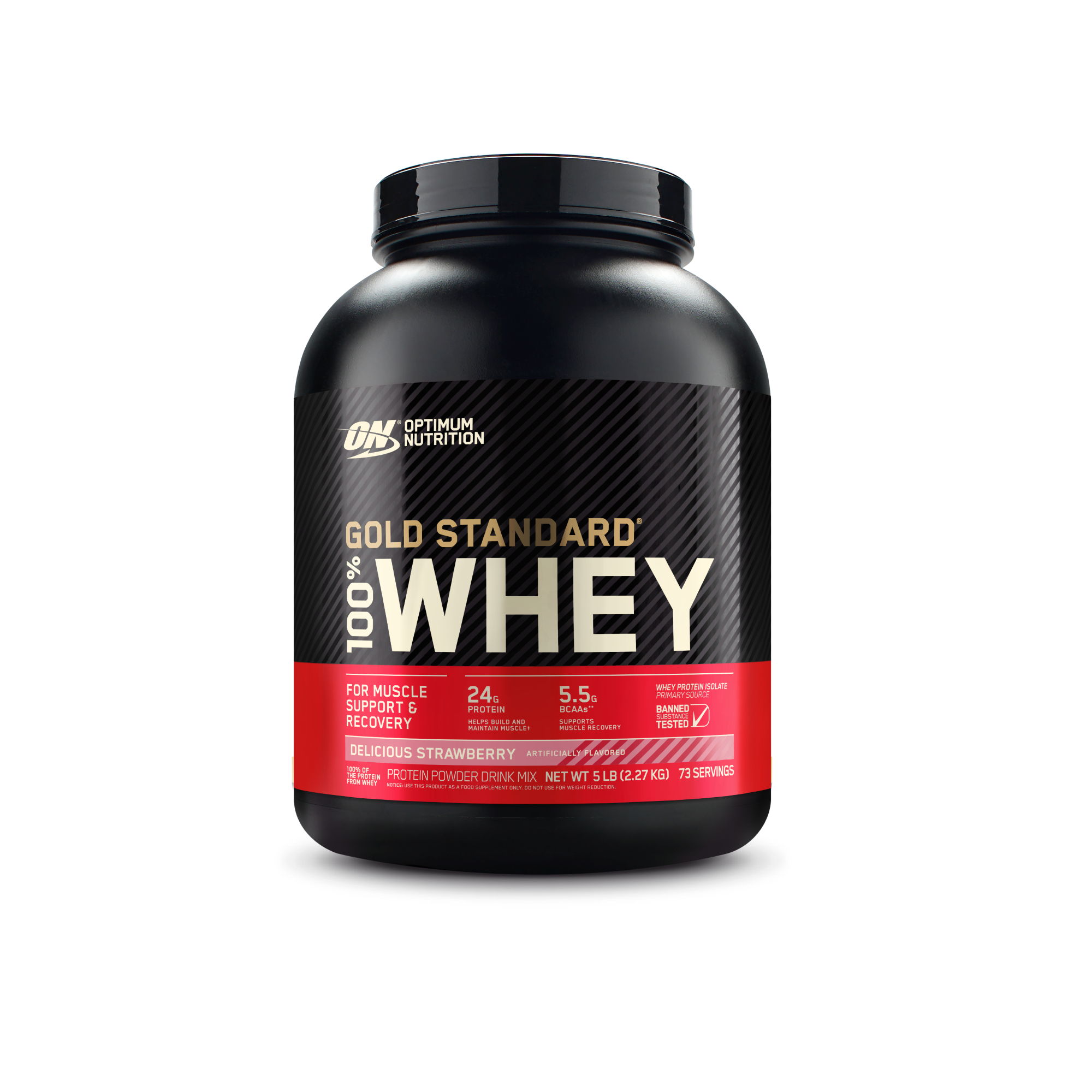 Optimum Nutrition Gold Standard 100% Whey Protein, 2 lb container, Cinnamon Roll flavor, for muscle support and recovery