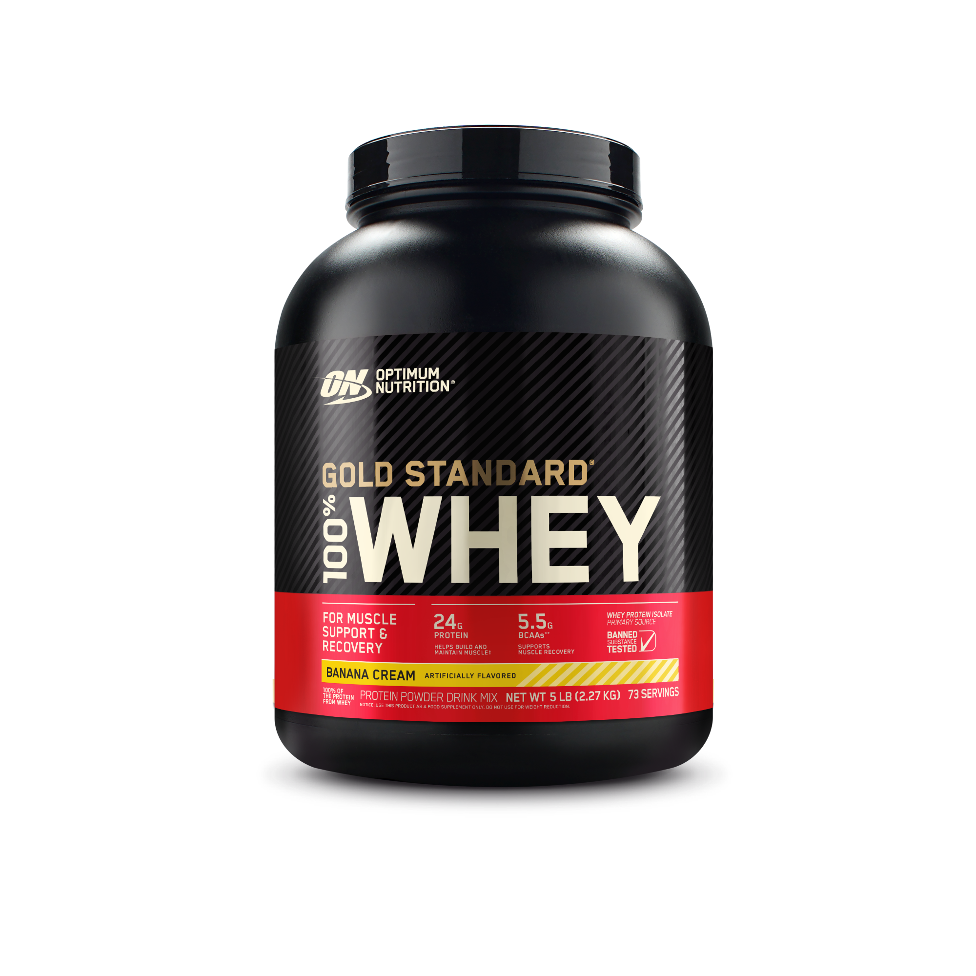 Optimum Nutrition Gold Standard 100% Whey Protein, 2 lb container, Double Rich Chocolate flavor, for muscle support and recovery