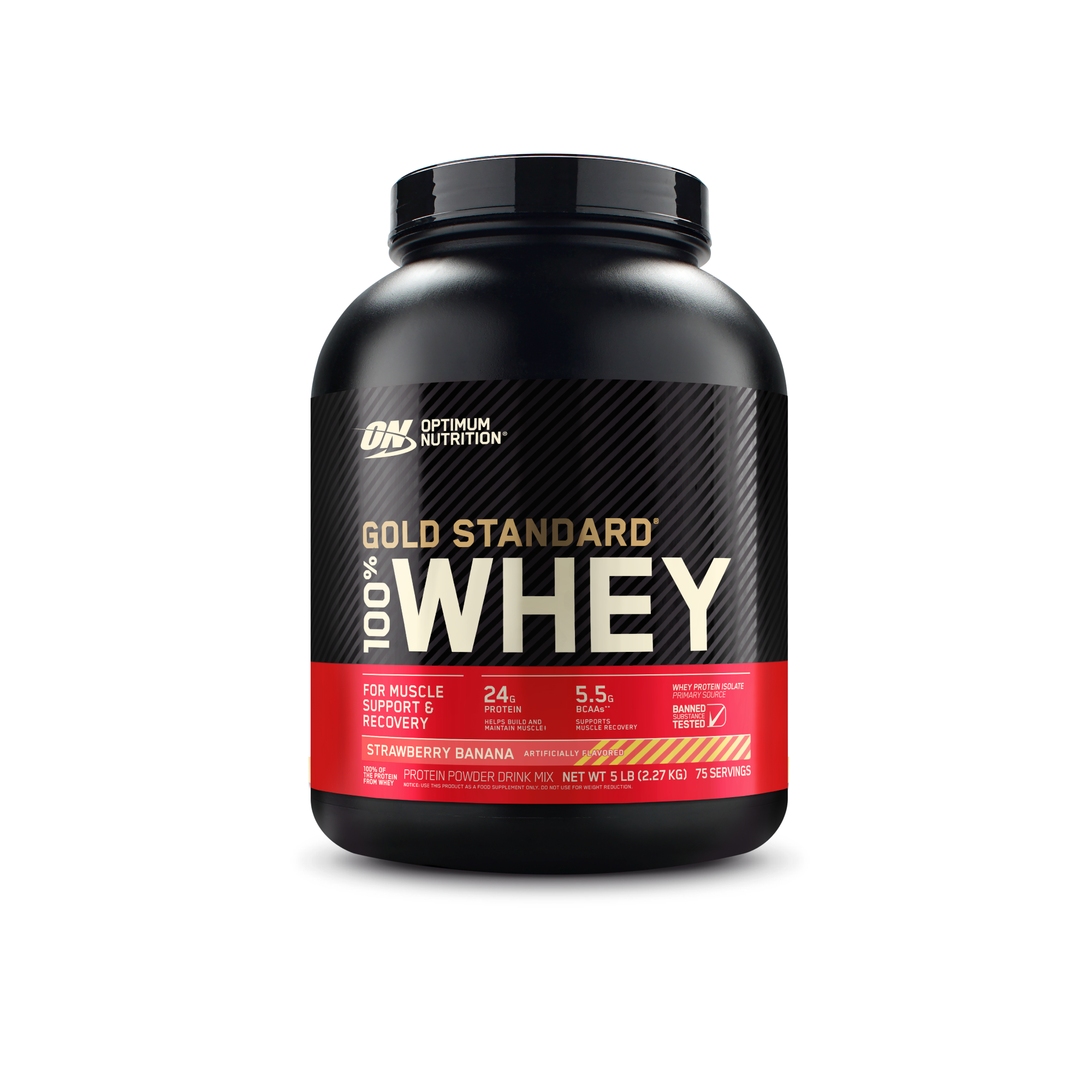 Optimum Nutrition Gold Standard 100% Whey Protein, 5 lb container, Chocolate Mint flavor, for muscle support and recovery