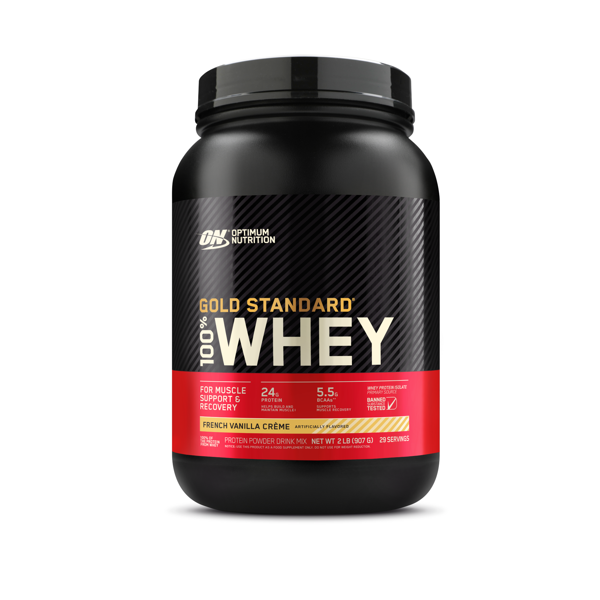 Optimum Nutrition Gold Standard 100% Whey Protein, 2 lb container, S'Mores flavor, for muscle support and recovery