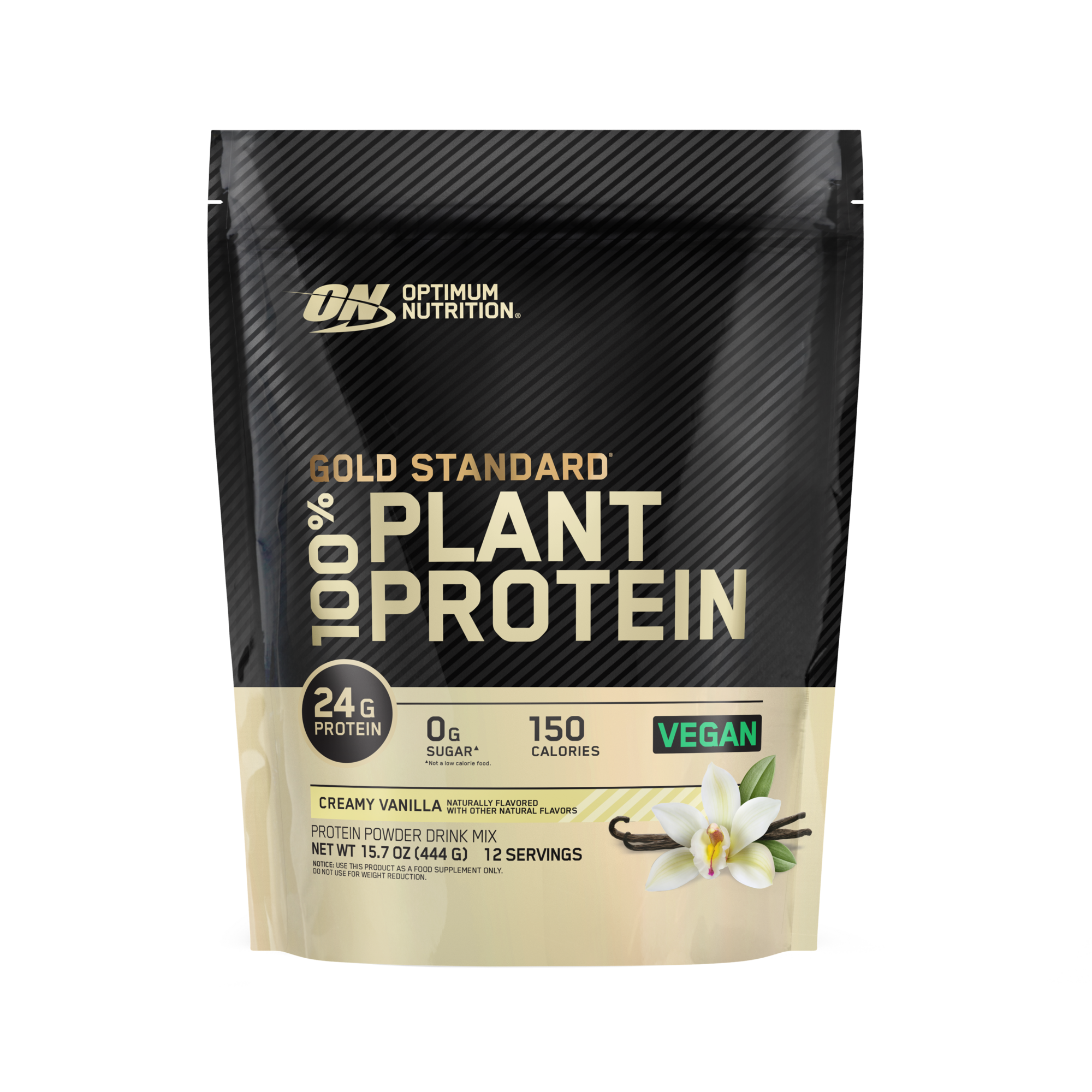 Optimum Nutrition Gold Standard 100% Plant Protein, 15.7 oz, Creamy Vanilla flavor, vegan protein powder