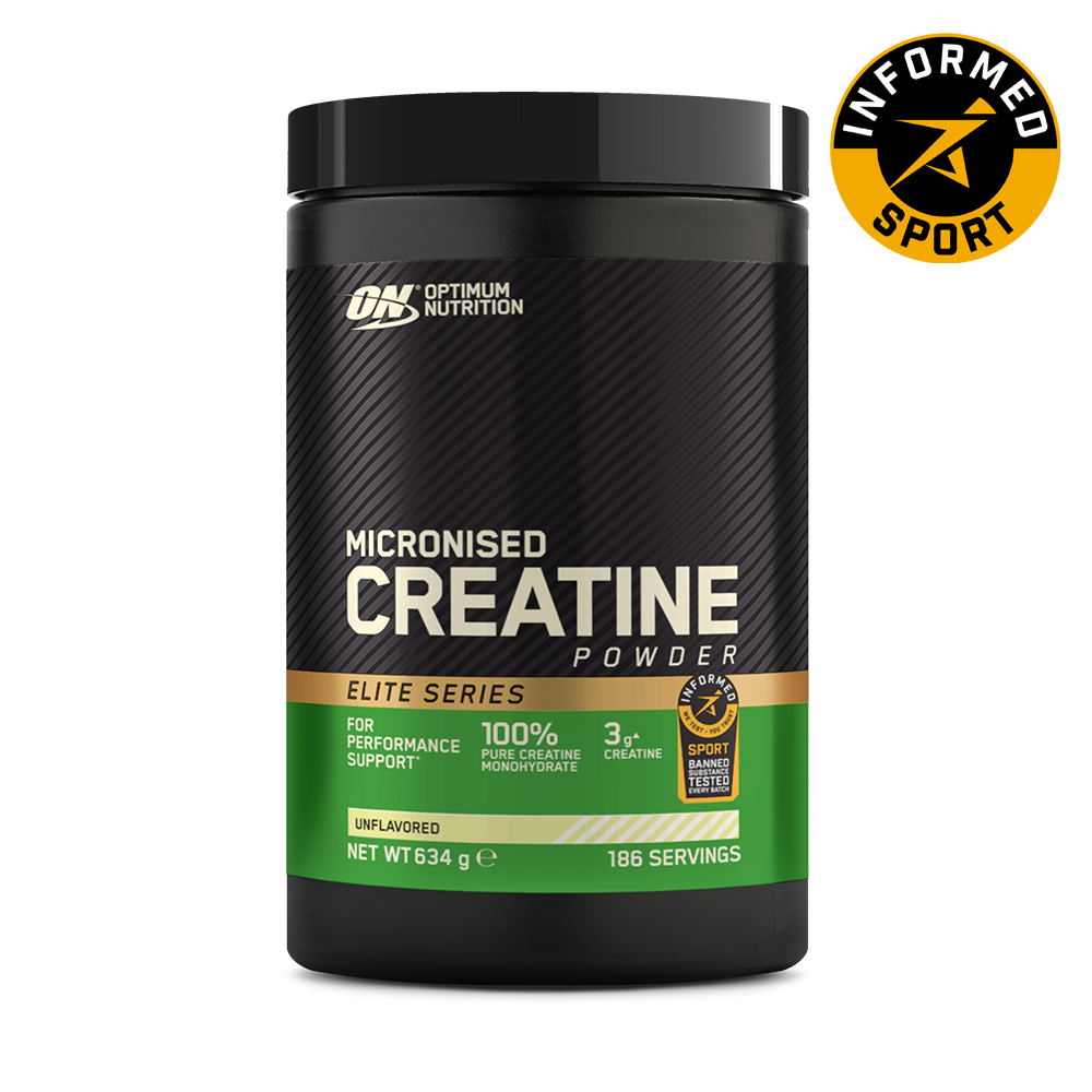 Optimum Nutrition Micronised Creatine Powder, 634g, unflavored, for performance support and muscle building