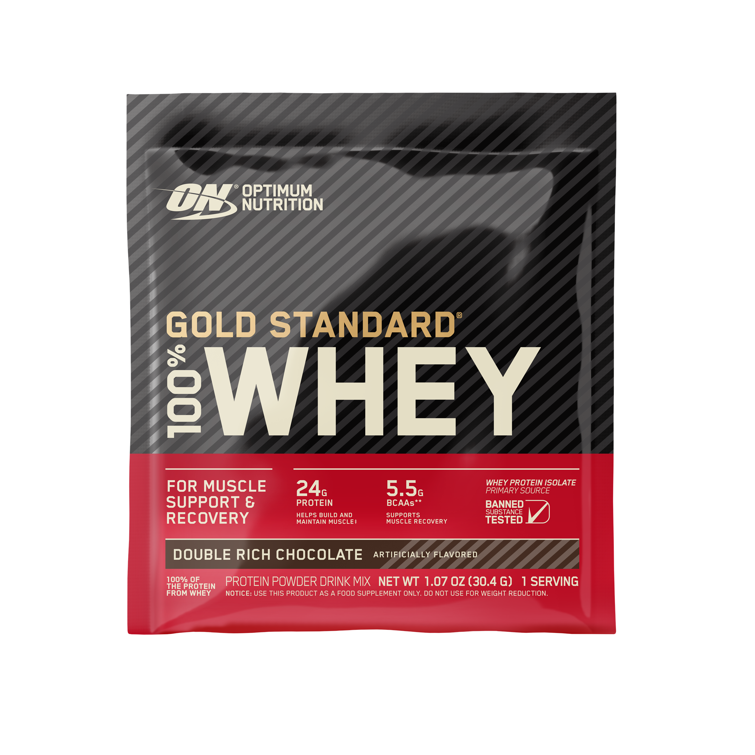 Optimum Nutrition Gold Standard 100% Isolate, 1 Packet Serving, Vanilla Ice Cream flavor, whey protein isolate powder