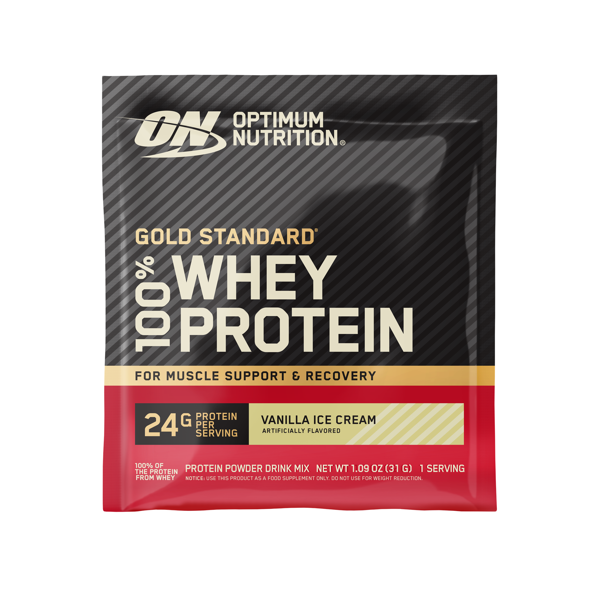 Optimum Nutrition Gold Standard 100% Isolate, 1 Packet Serving, Caramel Macchiato flavor, whey protein isolate powder
