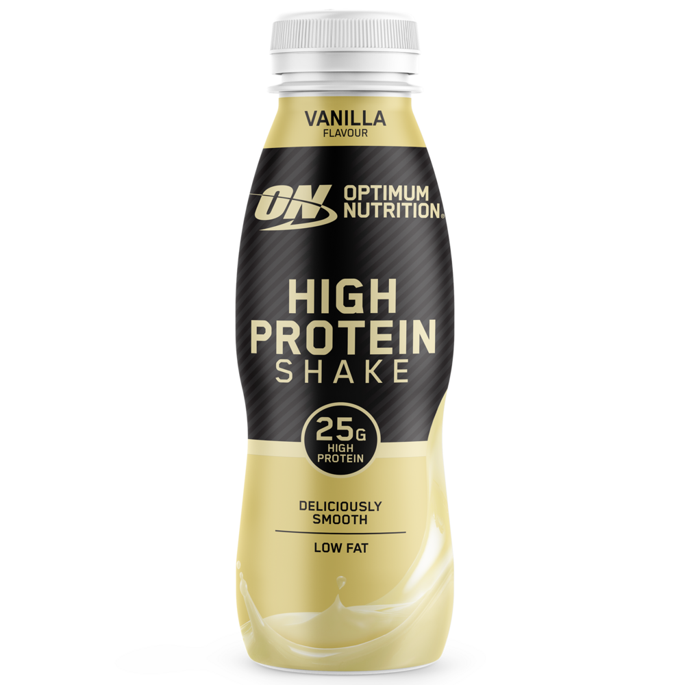 Optimum Nutrition High Protein Shake, vanilla flavor, 25g protein, low fat