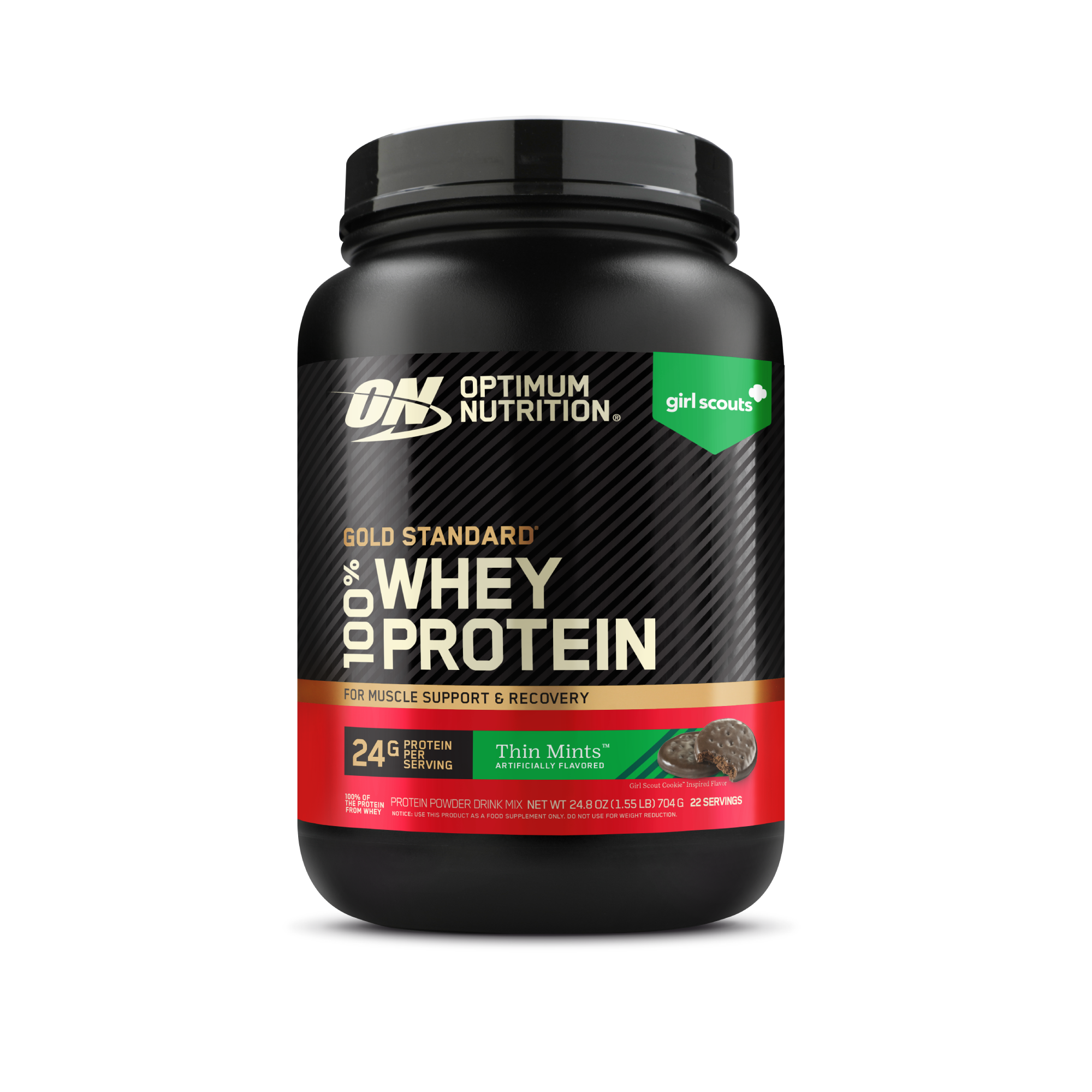 Optimum Nutrition Gold Standard 100% Whey Protein, 1.5 lb container, Strawberries & Cream flavor, for muscle support and recovery