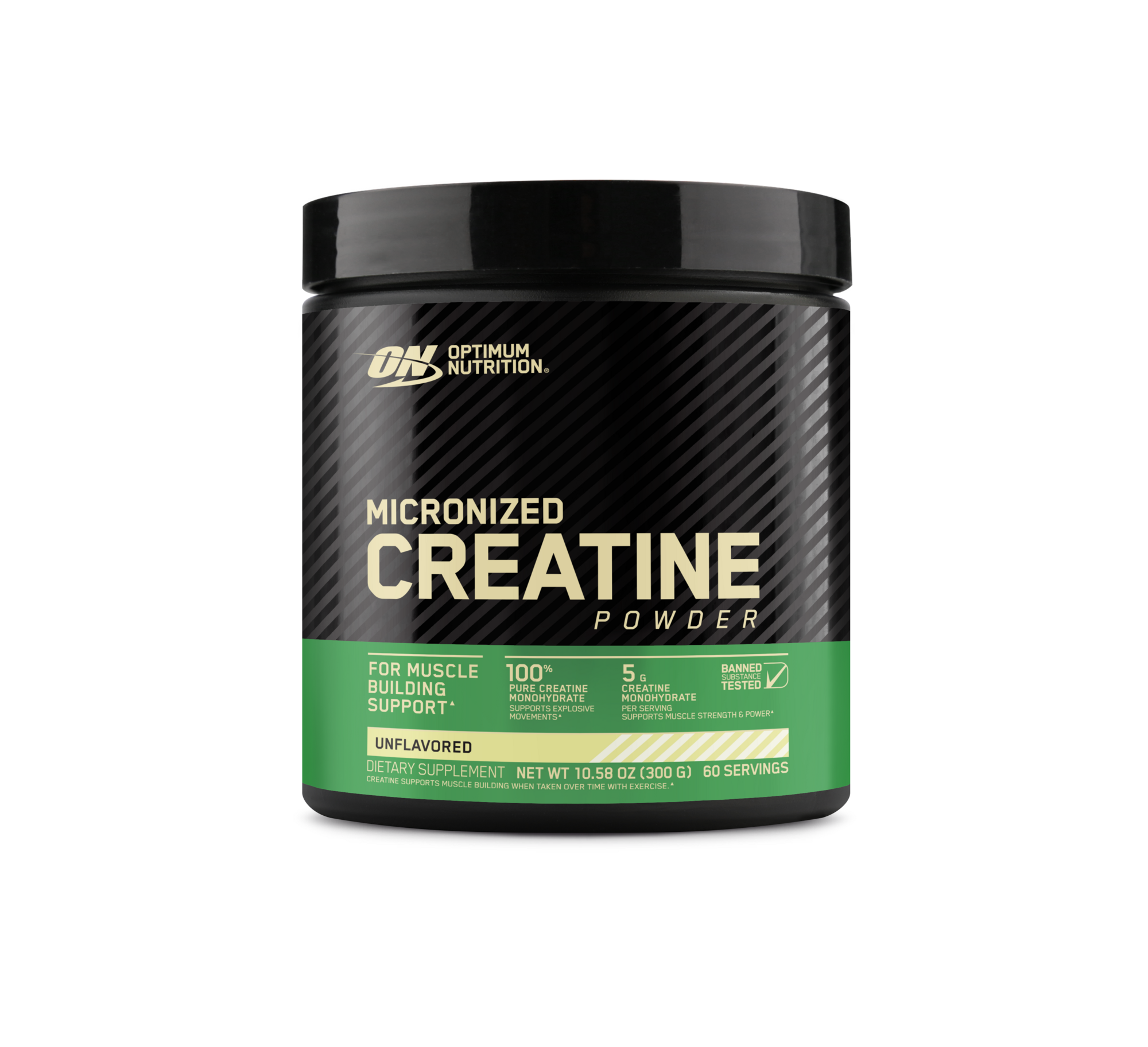 Optimum Nutrition Micronized Creatine Powder, 1.32 lb container, Unflavored , supports muscle building