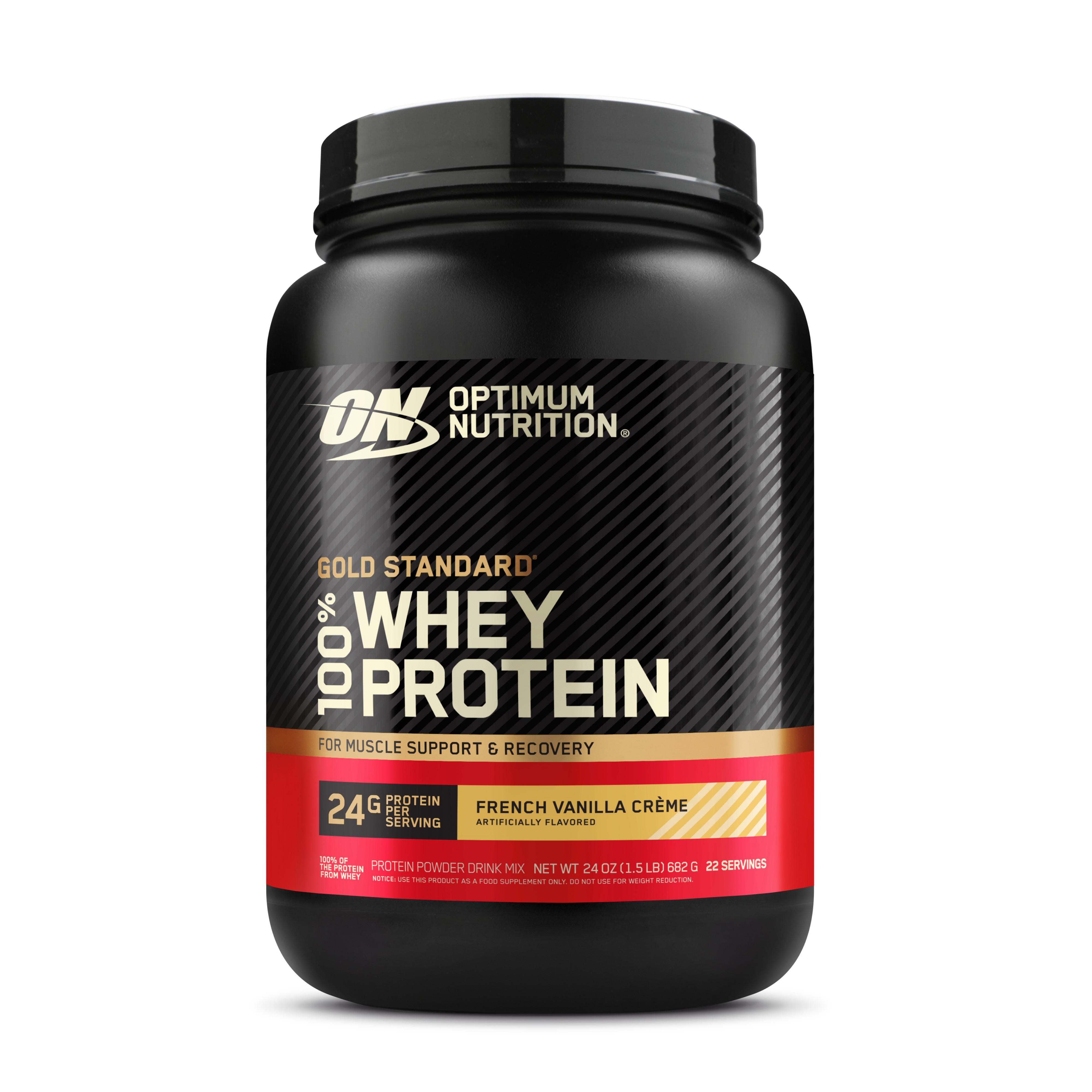 Optimum Nutrition Gold Standard 100% Whey Protein, 1 lb container, Cinnamon Roll flavor, for muscle support and recovery