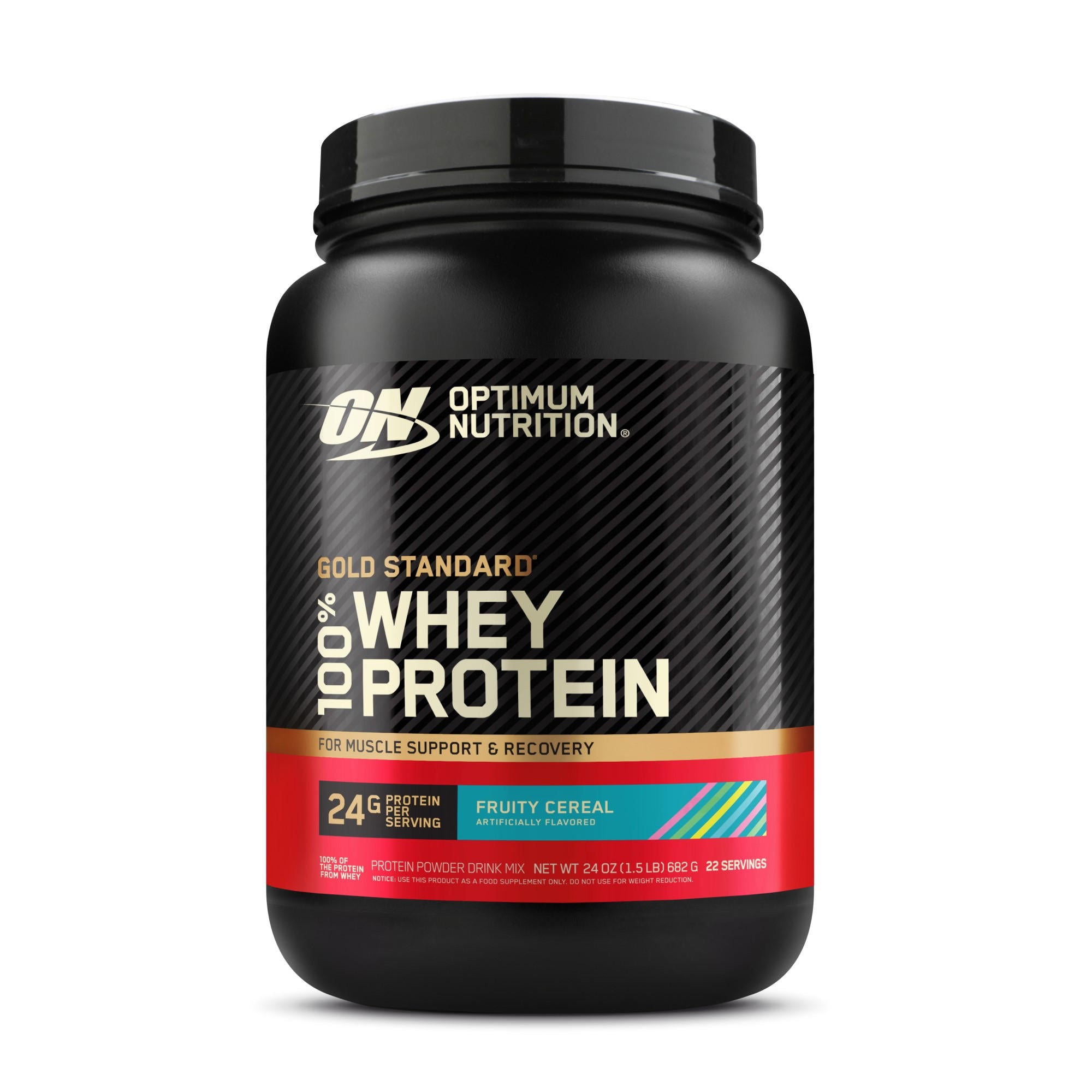 Optimum Nutrition Gold Standard 100% Whey Protein, 1 lb container, Double Rich Chocolate flavor, for muscle support and recovery