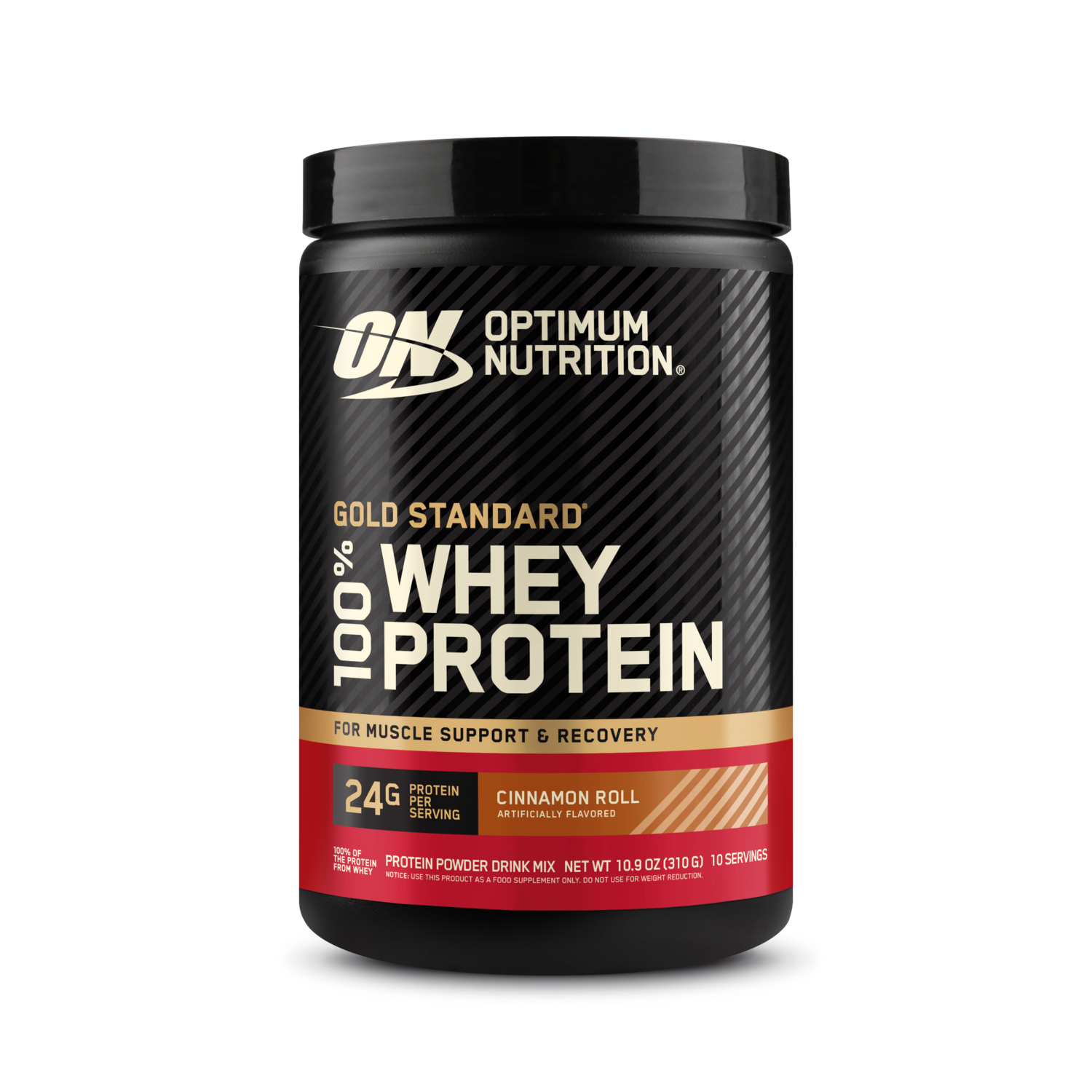 Optimum Nutrition Gold Standard 100% Whey Protein, 1.5 lb container, Cinnamon Roll flavor, for muscle support and recovery