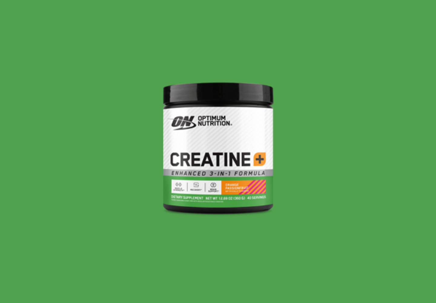 Optimum Nutrition Creatine+ supplement, enhanced 3-in-1 formula, 45 servings container