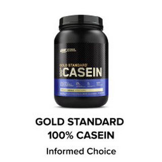 Gold Standard 100% Casein protein powder, Optimum Nutrition, suitable for post-workout nutrition and muscle recovery