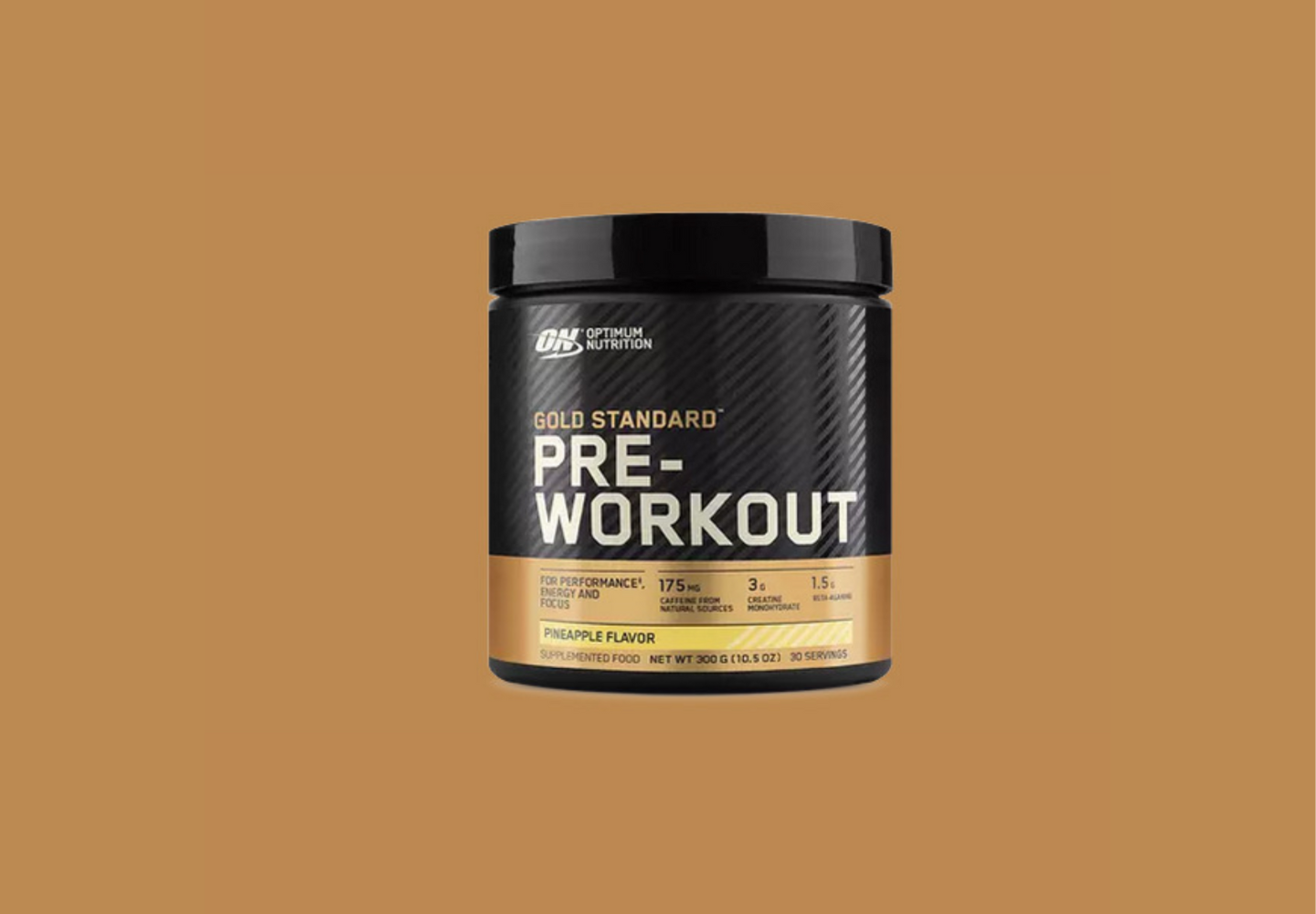 Optimum Nutrition Gold Standard Pre-Workout supplement, 300g container, pineapple flavor