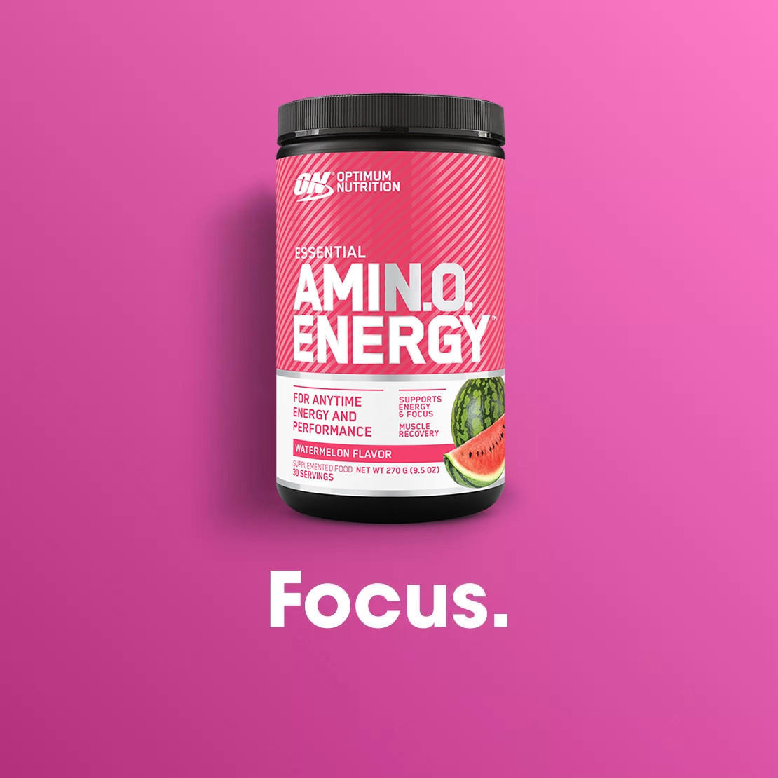 Optimum Nutrition Essential Amino Energy, 270g container, Watermelon flavor, supports energy and performance