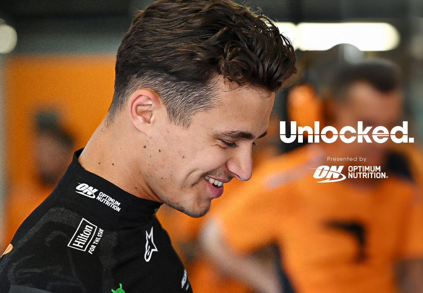 Optimum Nutrition logo with a person wearing branded apparel