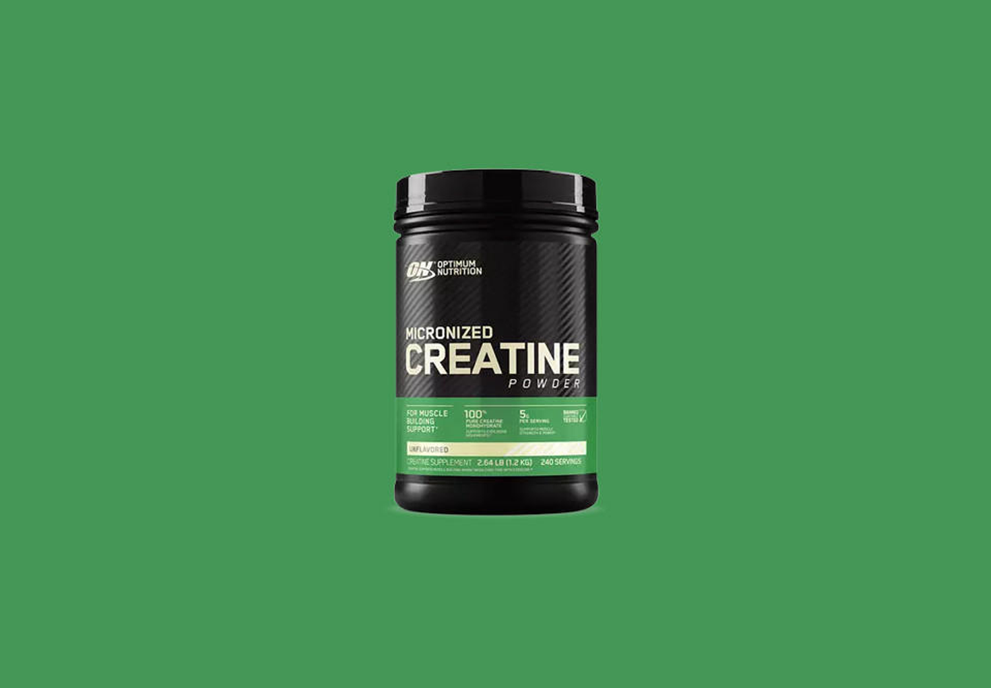 Optimum Nutrition Micronized Creatine Powder, 300g container, supports muscle strength and recovery