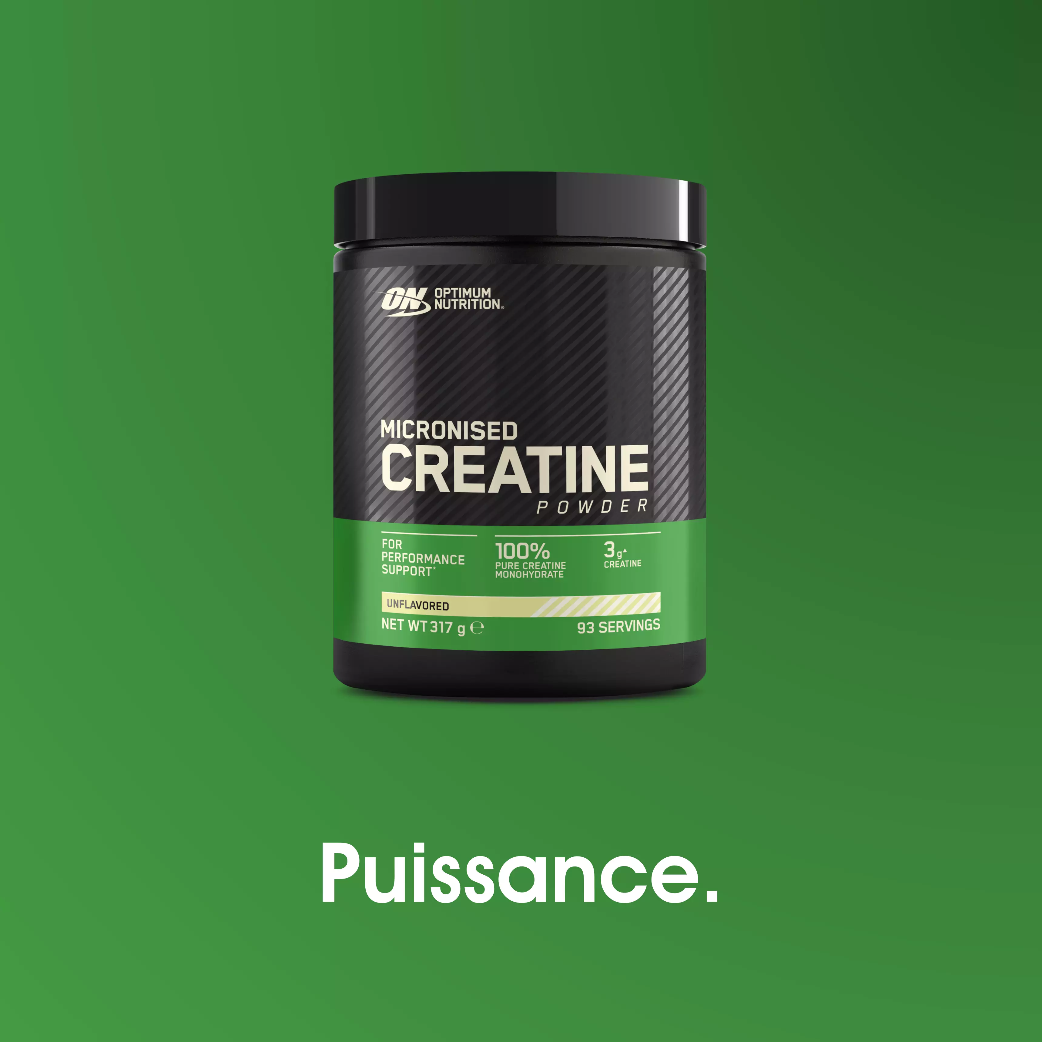 ON Micronised Creatine Powder, 317g container, 93 servings, for performance support
