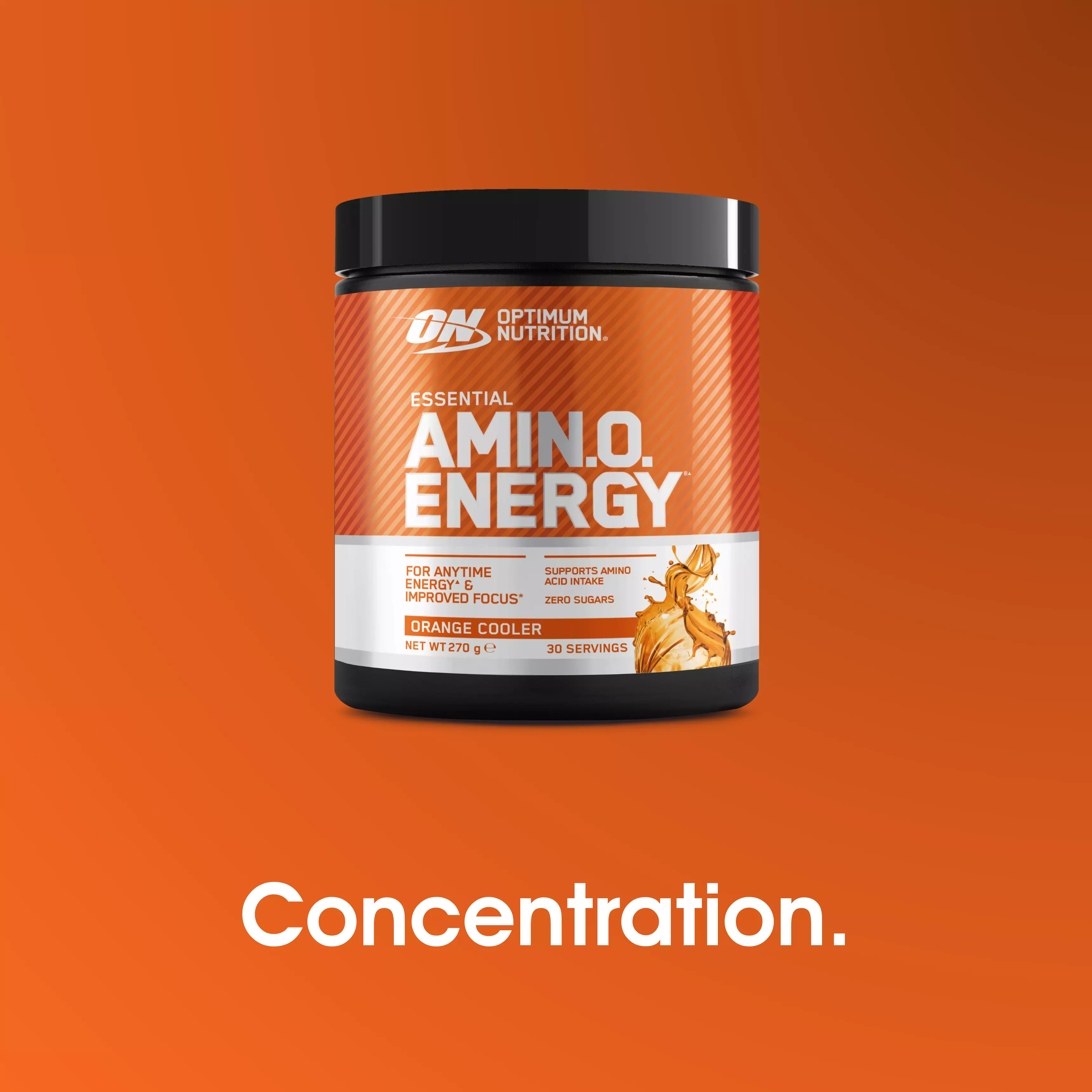 Optimum Nutrition Essential Amino Energy supplement, 270g, Orange Cooler flavor, 30 servings