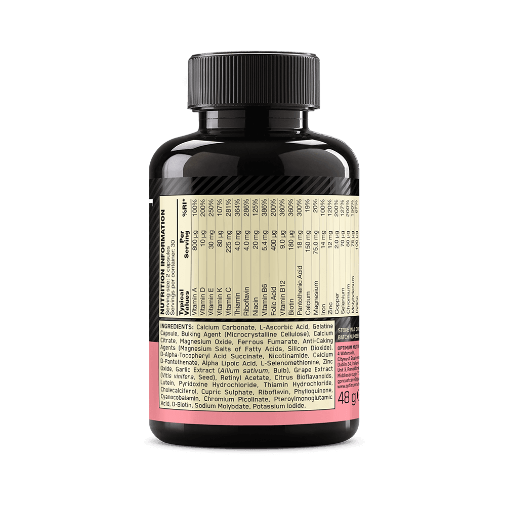 Dietary supplement bottle, 48g, featuring nutritional information and ingredient list