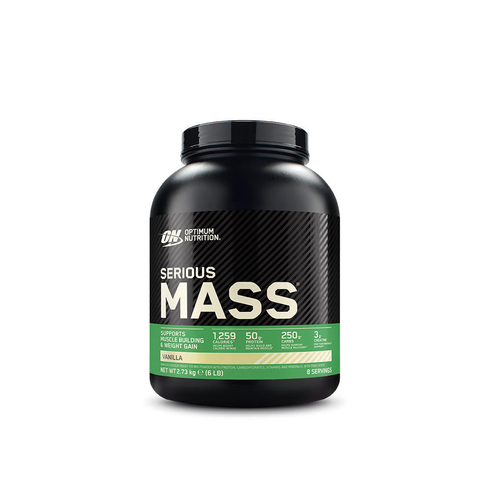 Optimum Nutrition Serious Mass Weight Gainer, 2.73 kg, Vanilla flavor, supports muscle building and weight gain