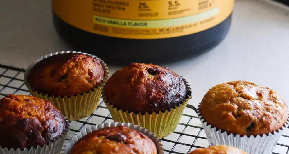 Banana Pear Protein Muffins