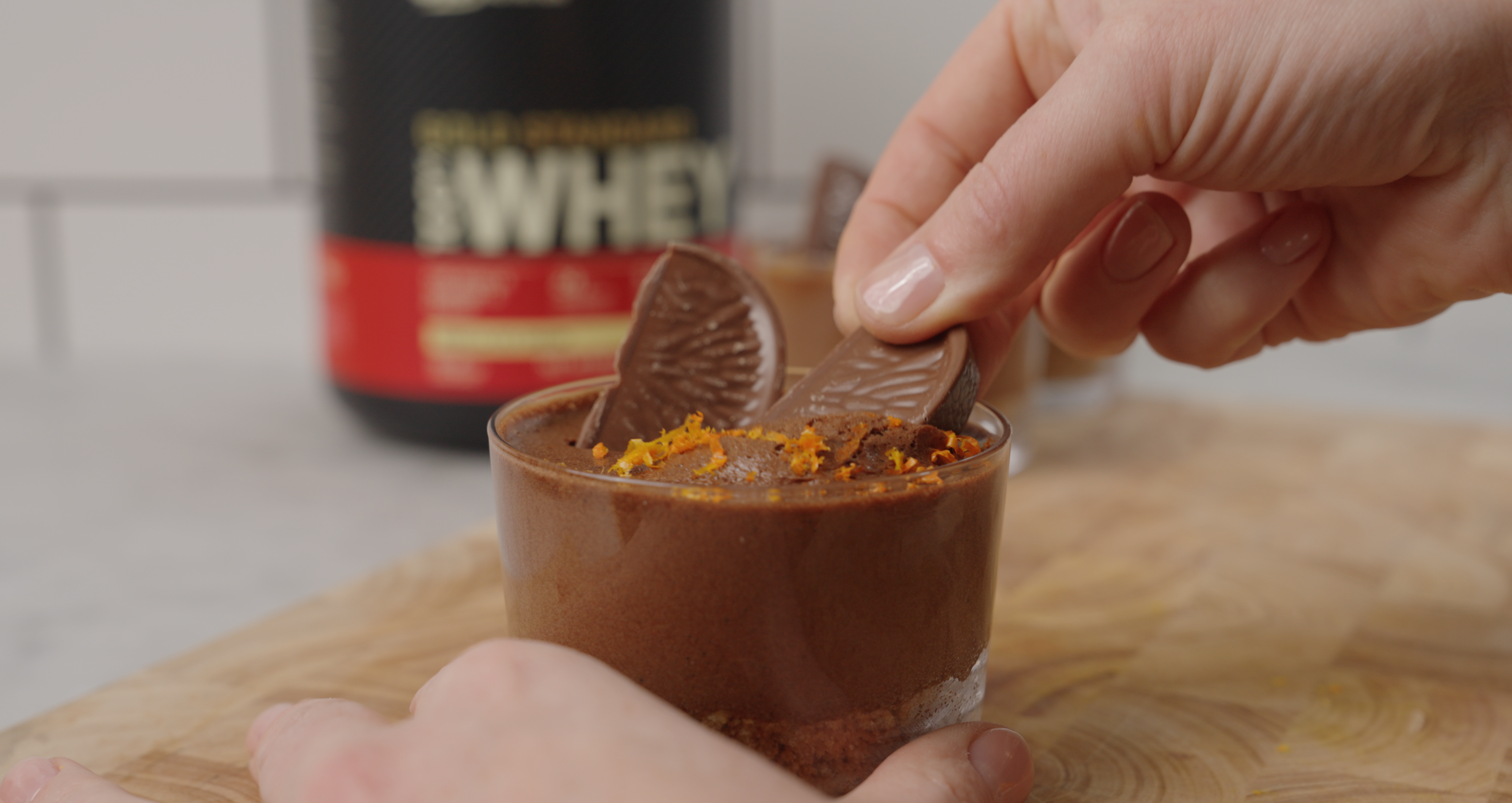 Schoko-Orangen-Protein-Desserts