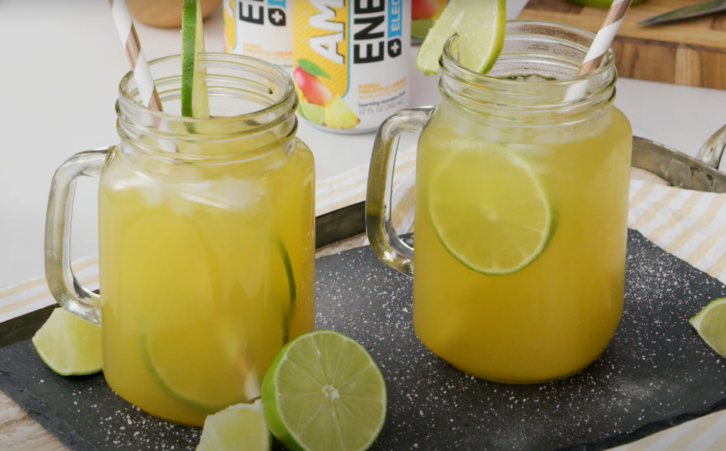 Mango Pineapple Limeade Amino Energy Mocktail