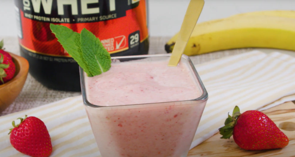strawberry protein smoothie bowl