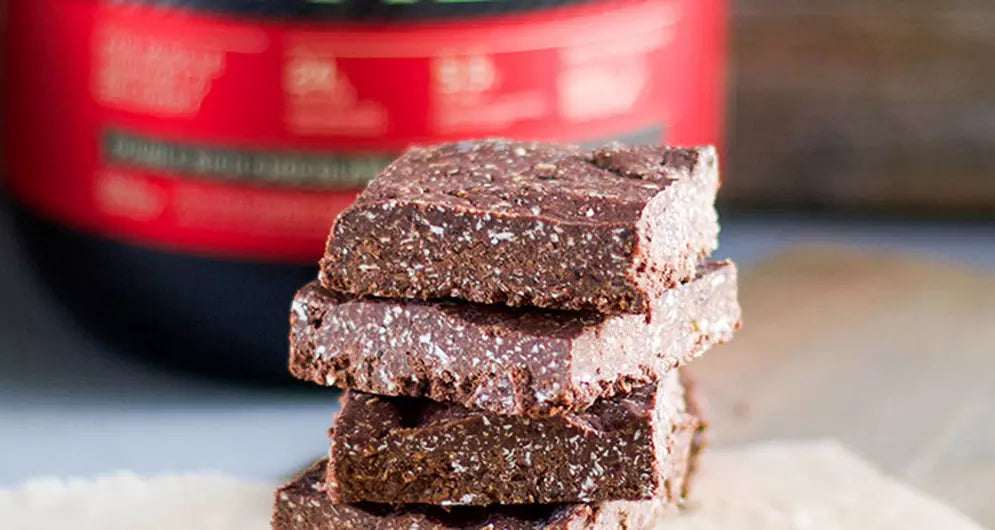 NO-BAKE PROTEIN BROWNIES