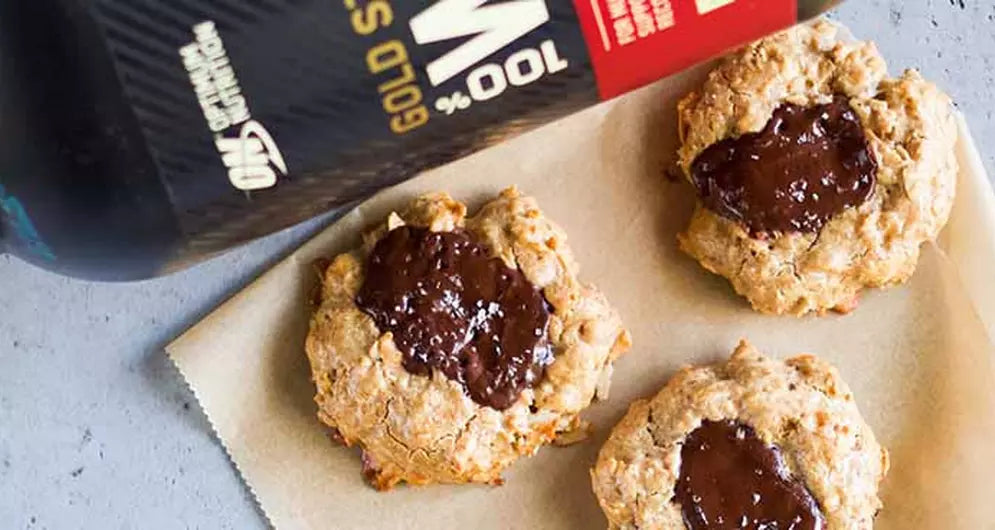 Protein Oatmeal Chocolate Thumbprint Cookies