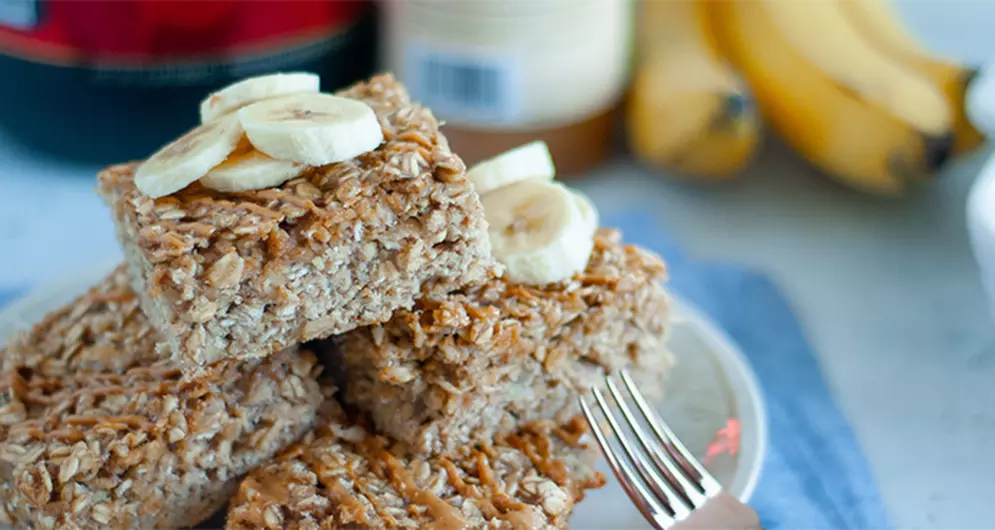 Peanut Butter Banana Protein Oatmeal Squares