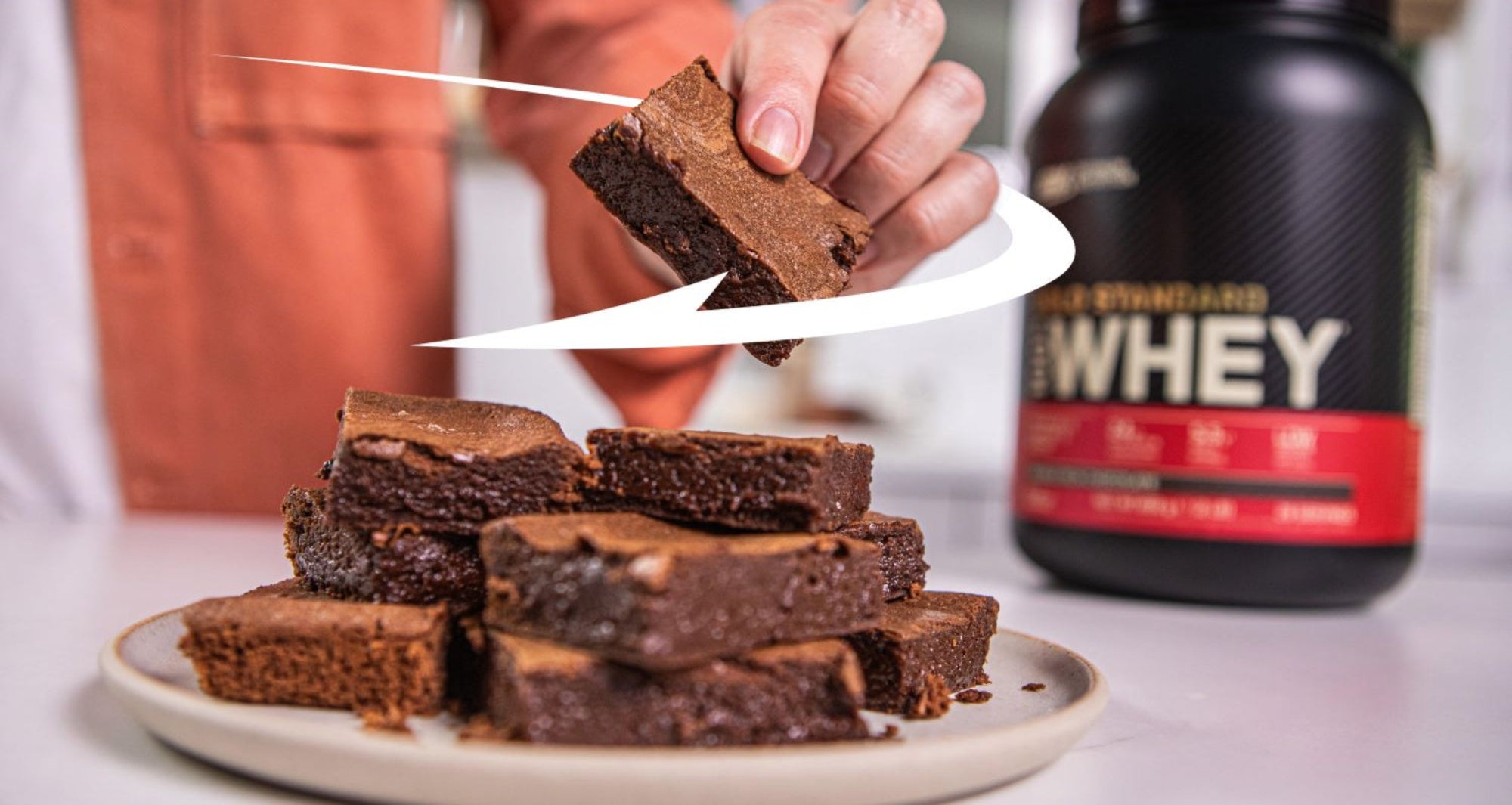 Superreiche & Klebrige Schokoladen-Protein-Brownies