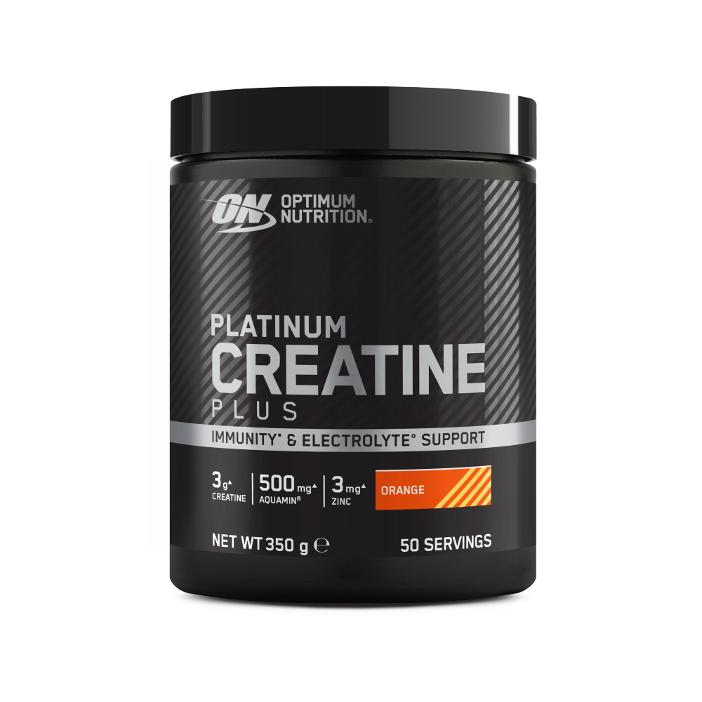 Optimum Nutrition Platinum Creatine Plus, 350g container, supports immunity and electrolytes