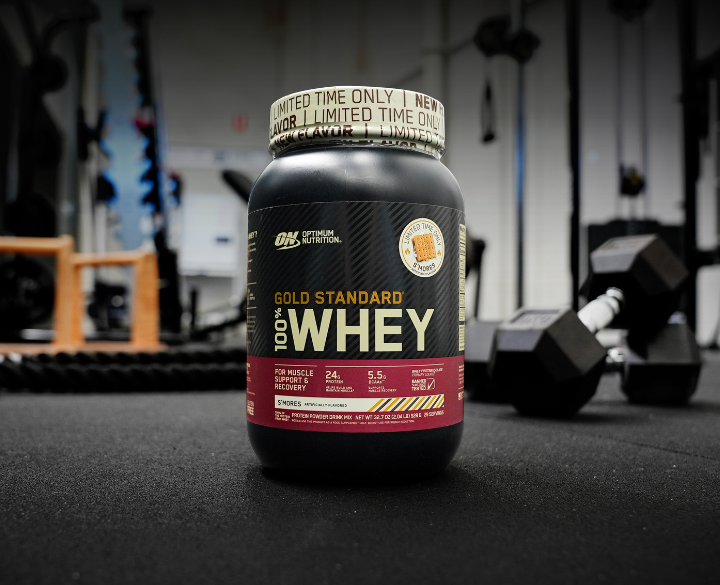 Optimum Nutrition Gold Standard 100% Whey Protein, 2.73 kg container, suitable for post-workout nutrition and muscle building